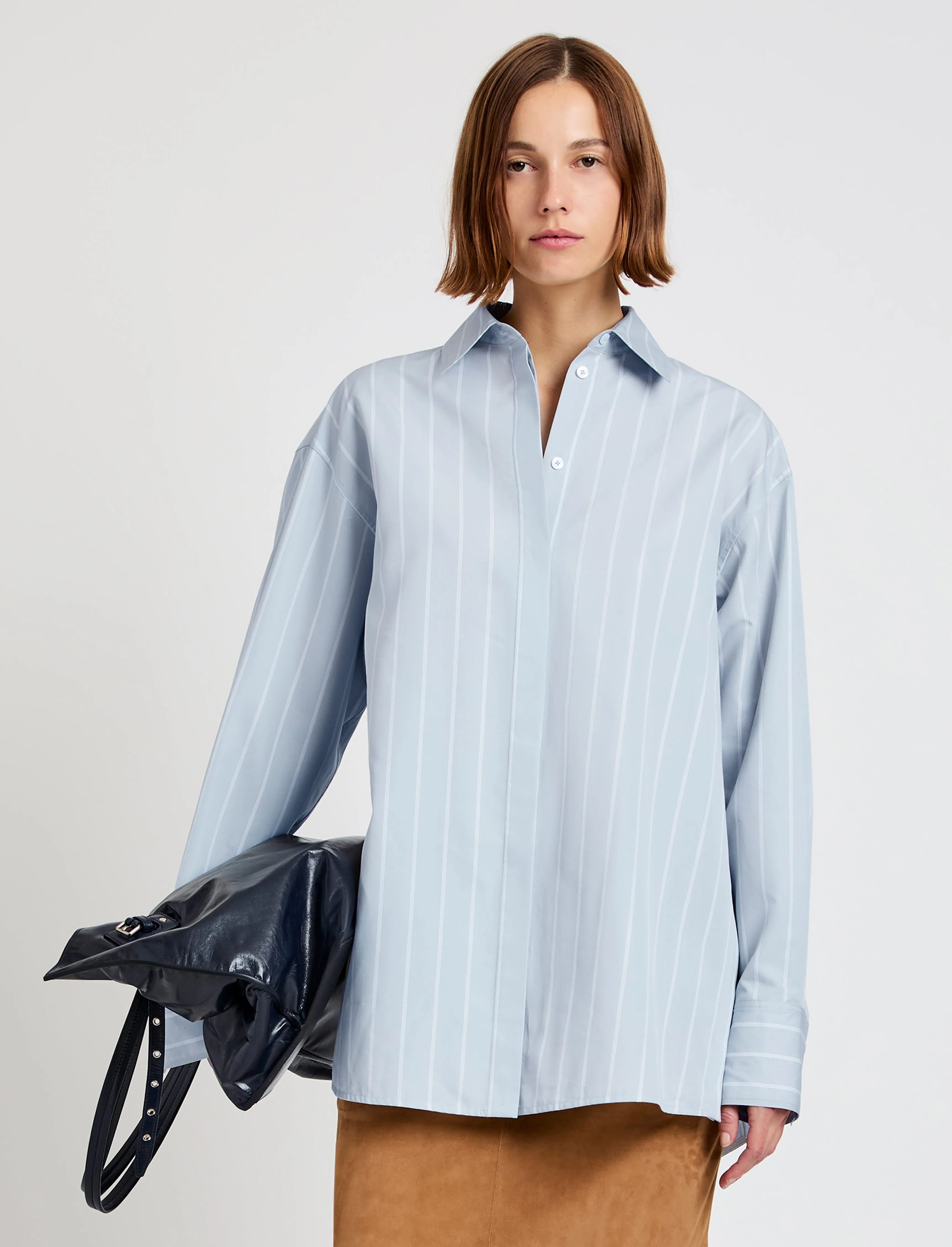 Addy Top in Stripe Cotton Silk Poplin sold by Proenza Schouler product image thumbnail 2