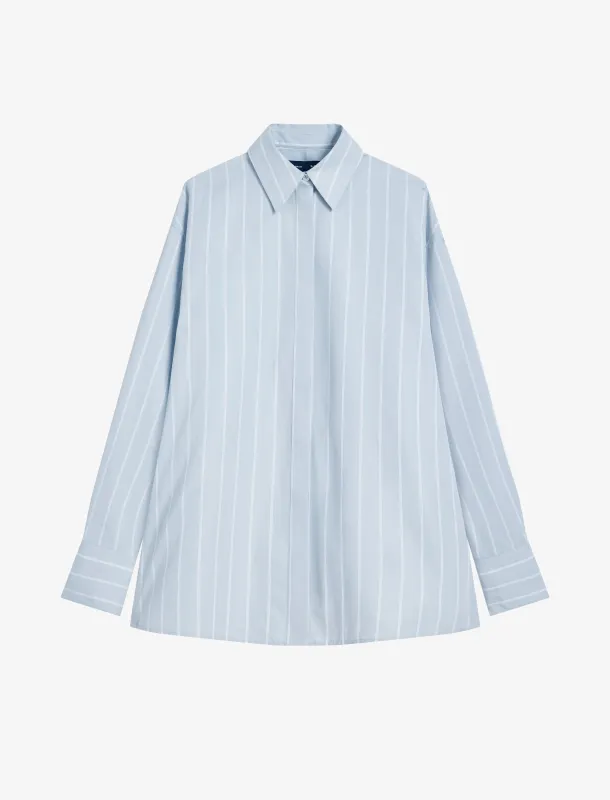 Addy Top in Stripe Cotton Silk Poplin made by Proenza Schouler
