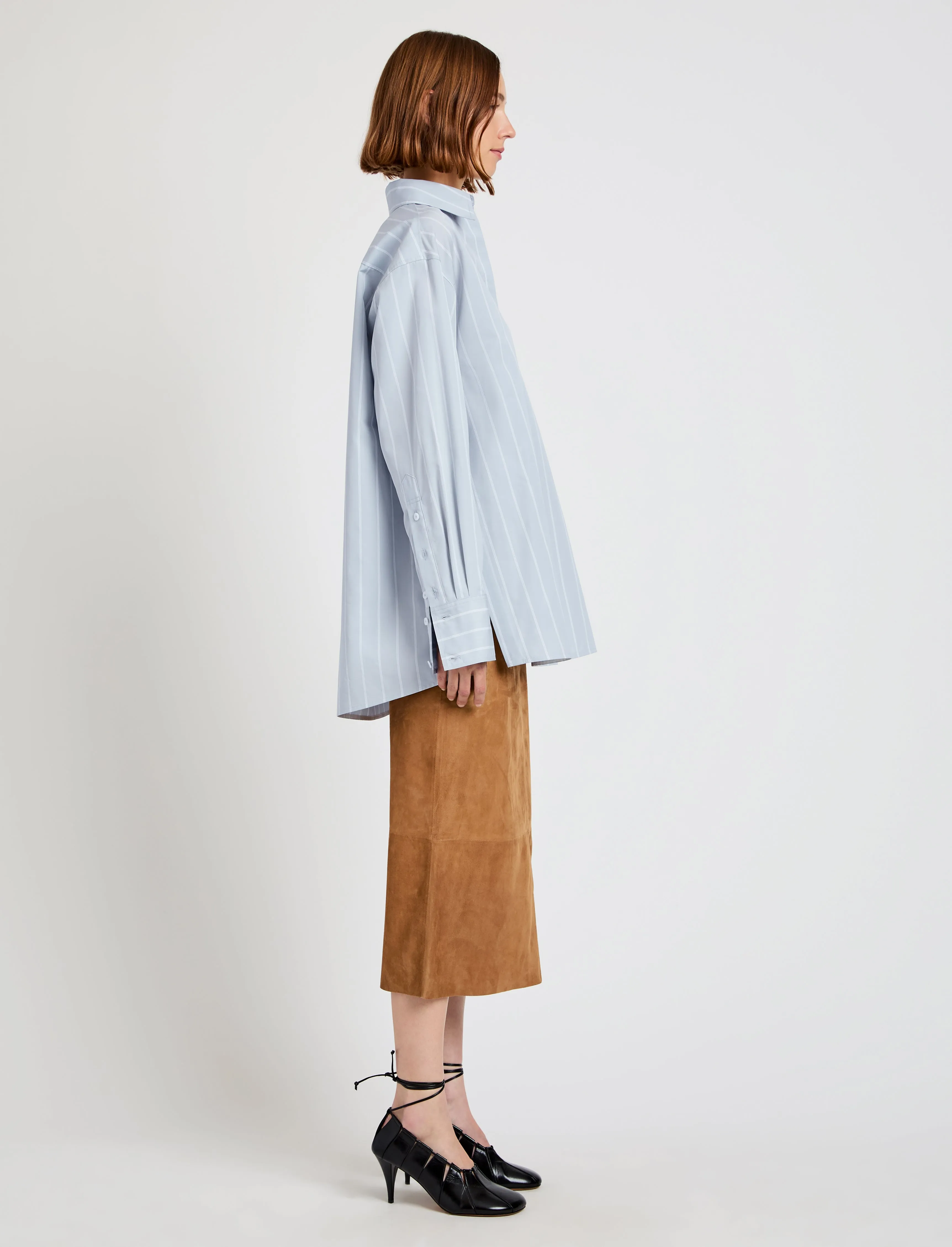Addy Top in Stripe Cotton Silk Poplin sold by Proenza Schouler product image thumbnail 4