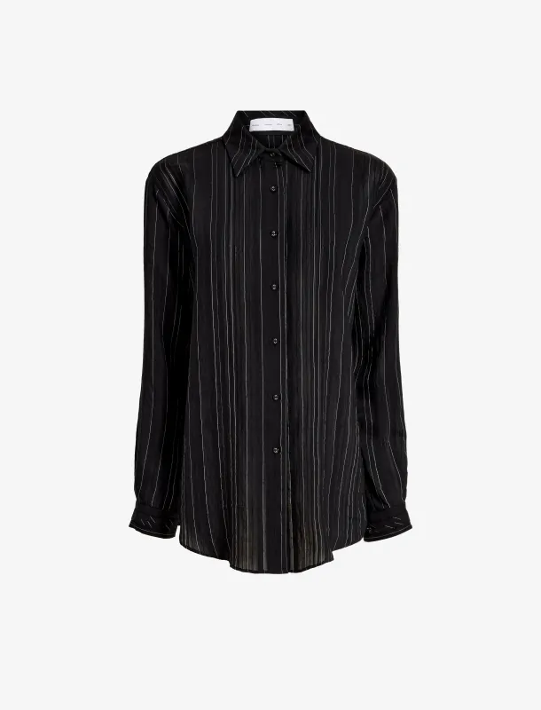 Raven Shirt in Woven Stripe Flou sold by Proenza Schouler