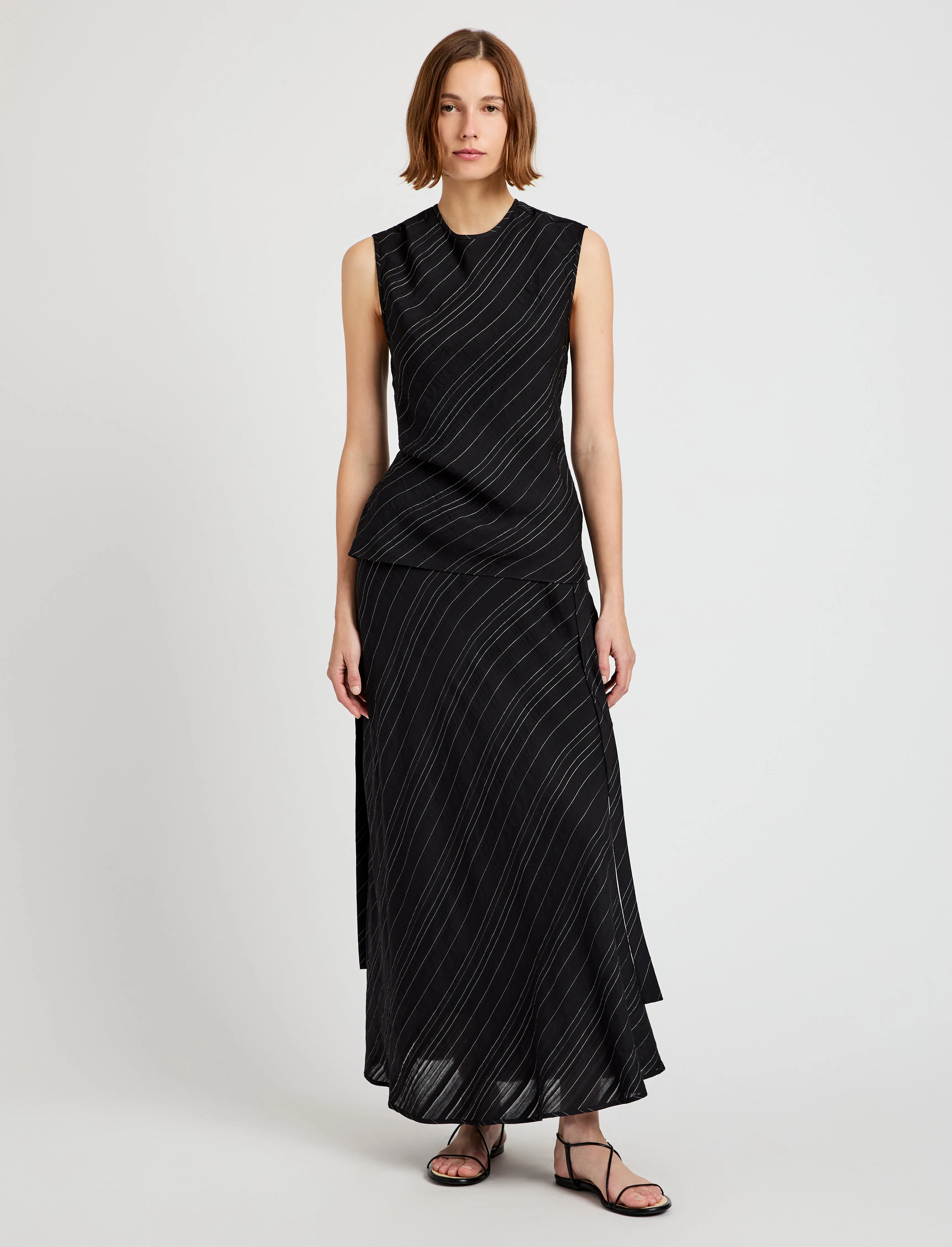 Kaia Skirt in Woven Stripe Flou sold by Proenza Schouler product image thumbnail 2