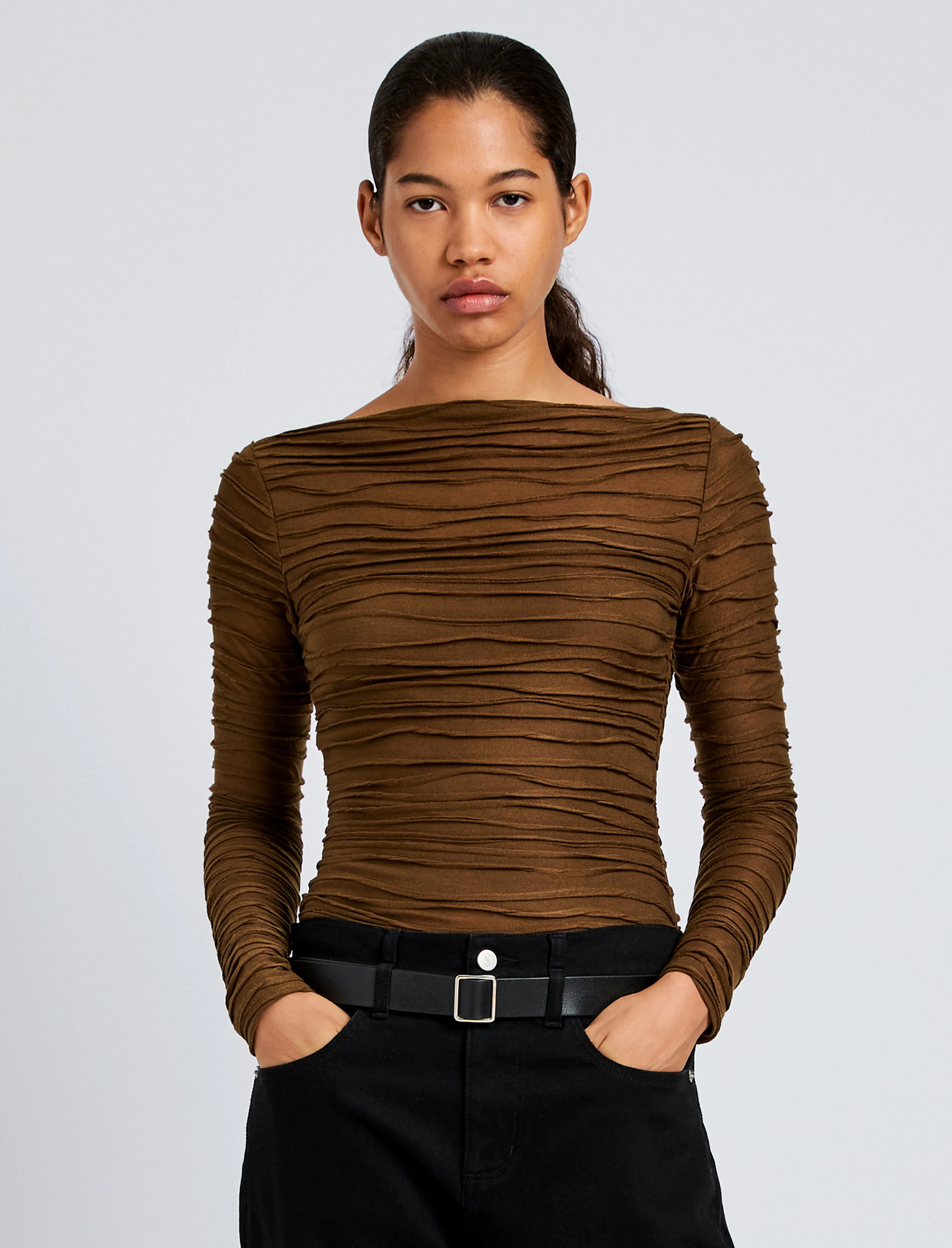 Paloma Top in Textured Cotton sold by Proenza Schouler product image thumbnail 2