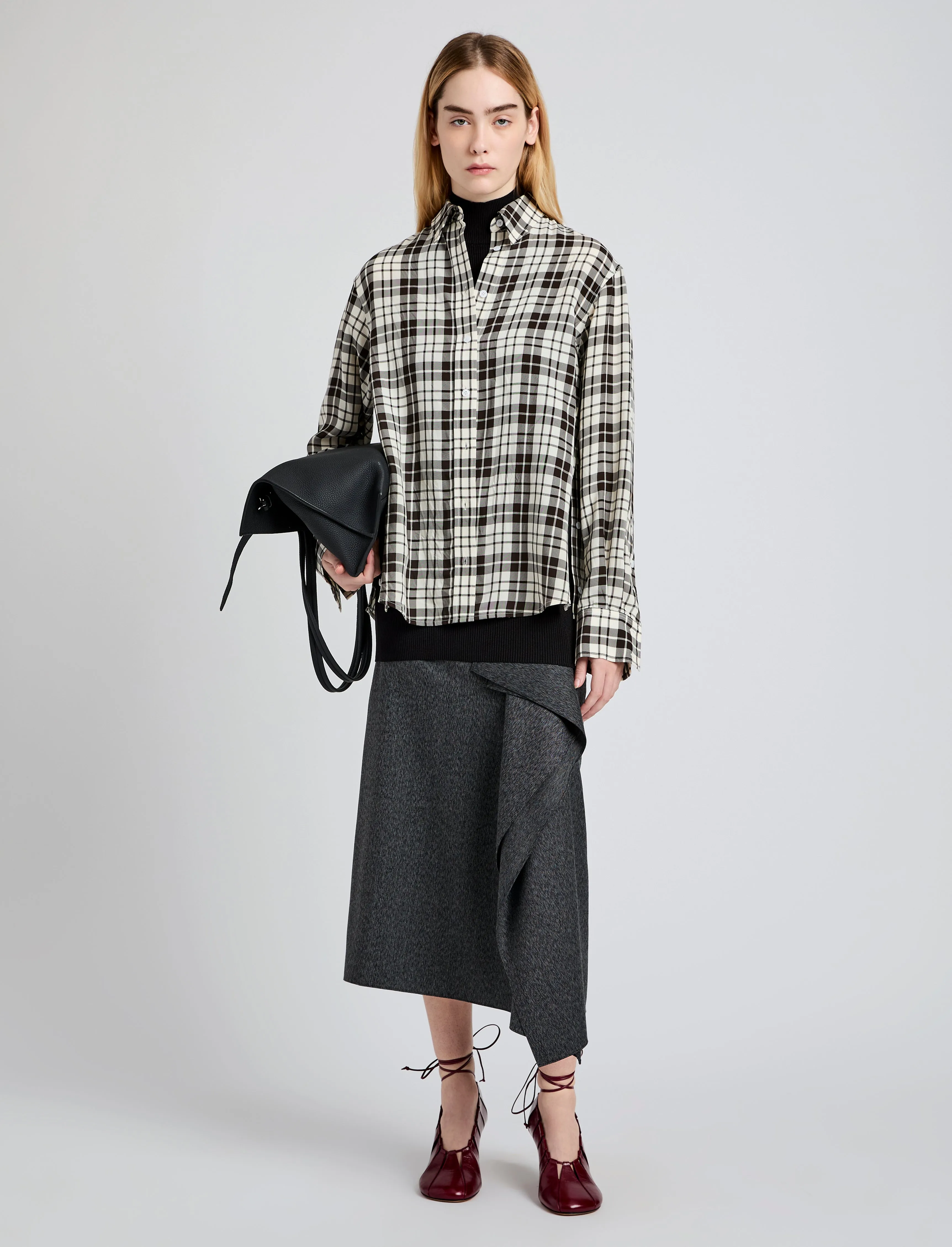 Bronwen Top in Crinkled Plaid sold by Proenza Schouler product image thumbnail 3