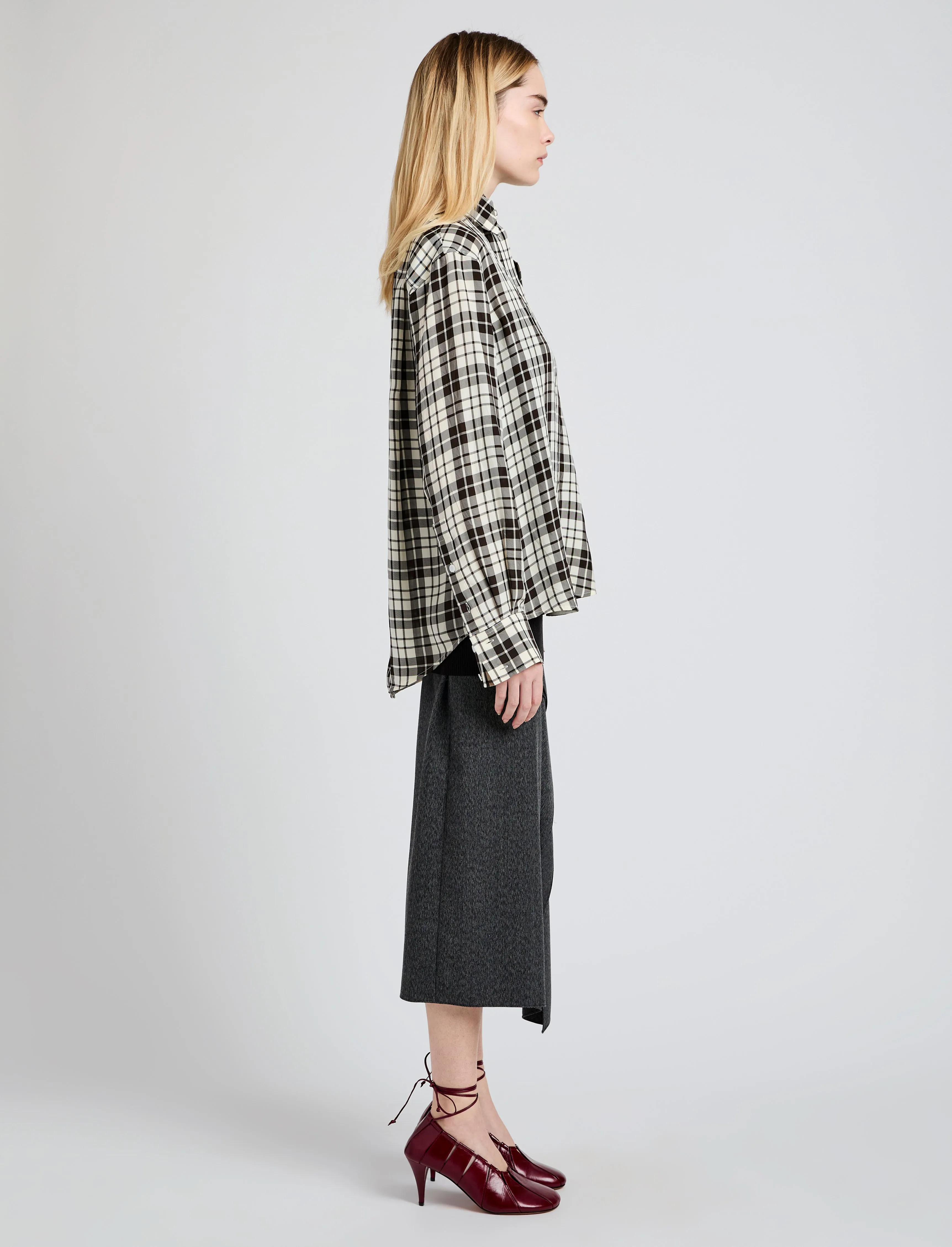 Bronwen Top in Crinkled Plaid sold by Proenza Schouler product image thumbnail 4