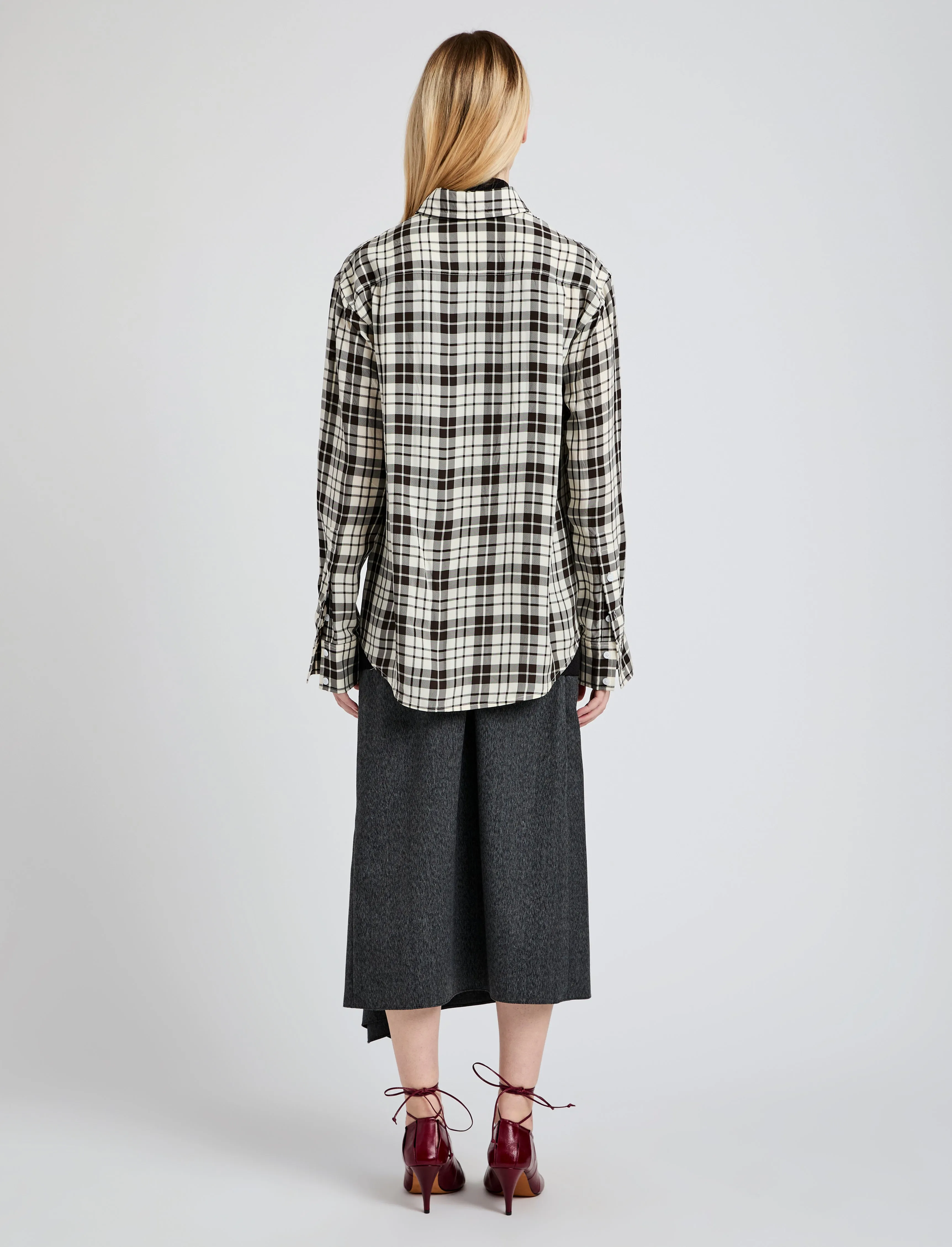 Bronwen Top in Crinkled Plaid sold by Proenza Schouler product image thumbnail 5
