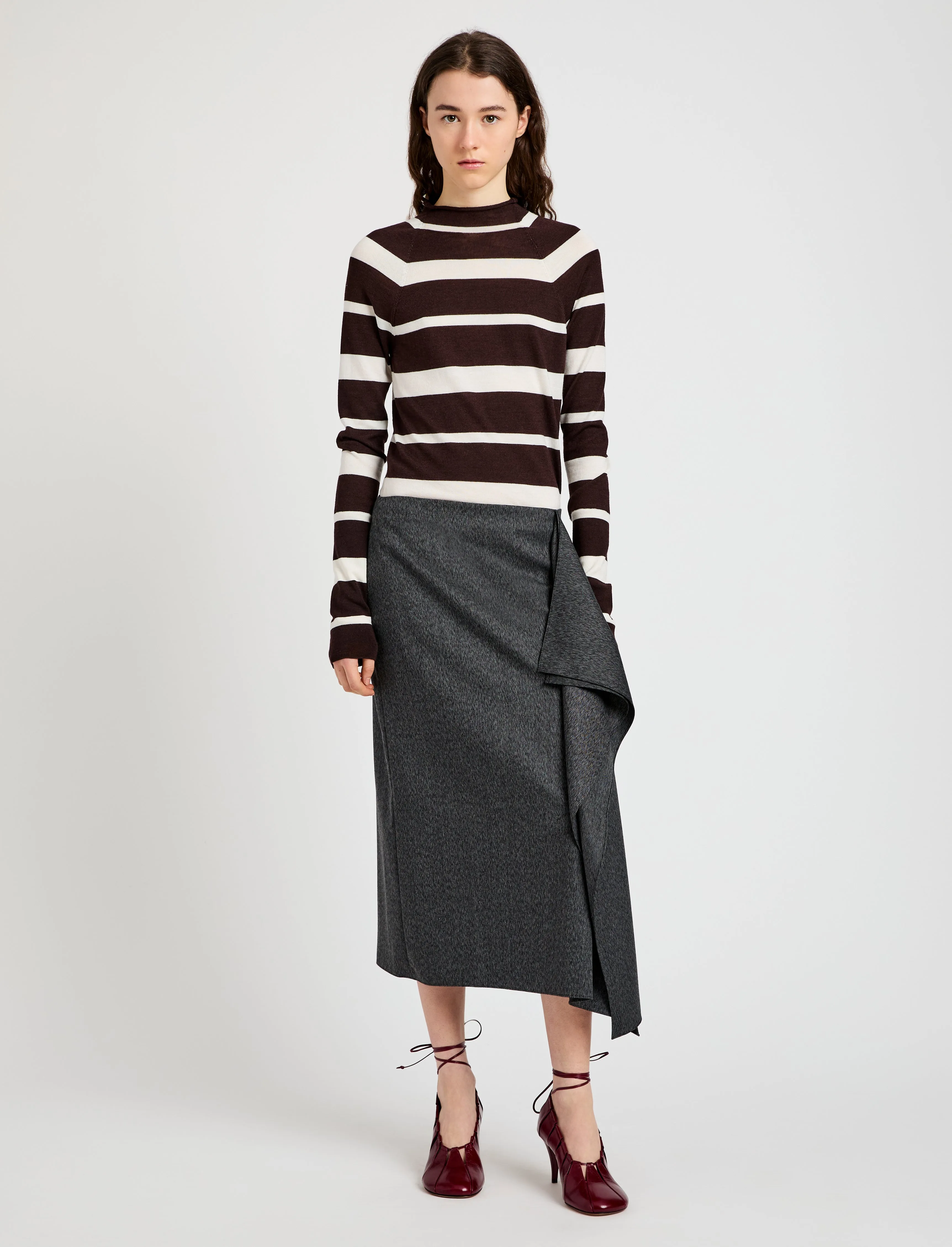 Amery Skirt in Textured Suiting sold by Proenza Schouler product image thumbnail 2