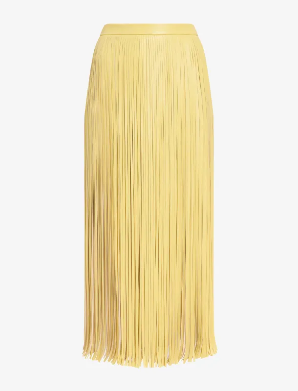Veda Skirt in Faux Leather Fringe made by Proenza Schouler