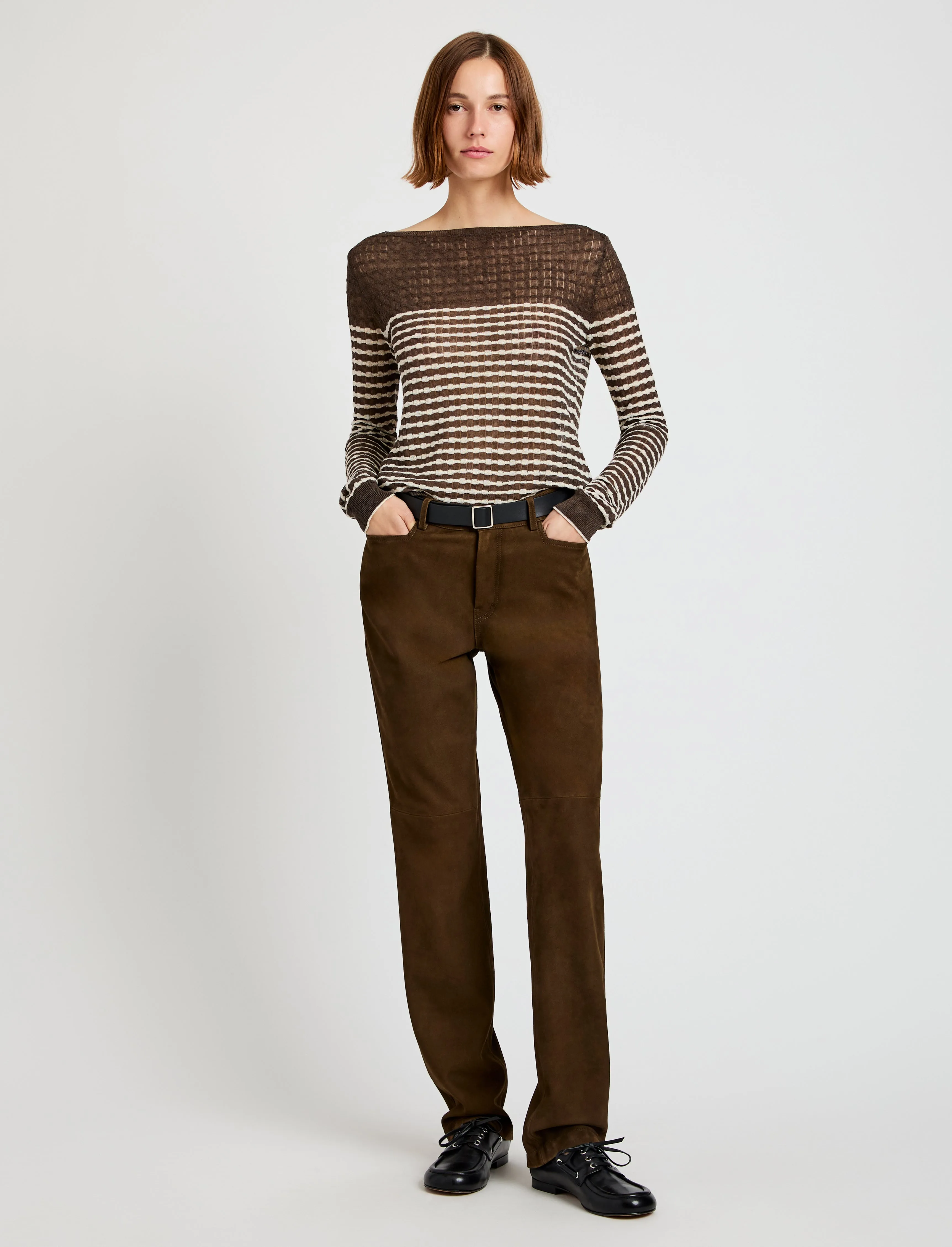 Maxine Pant in Suede sold by Proenza Schouler product image thumbnail 2