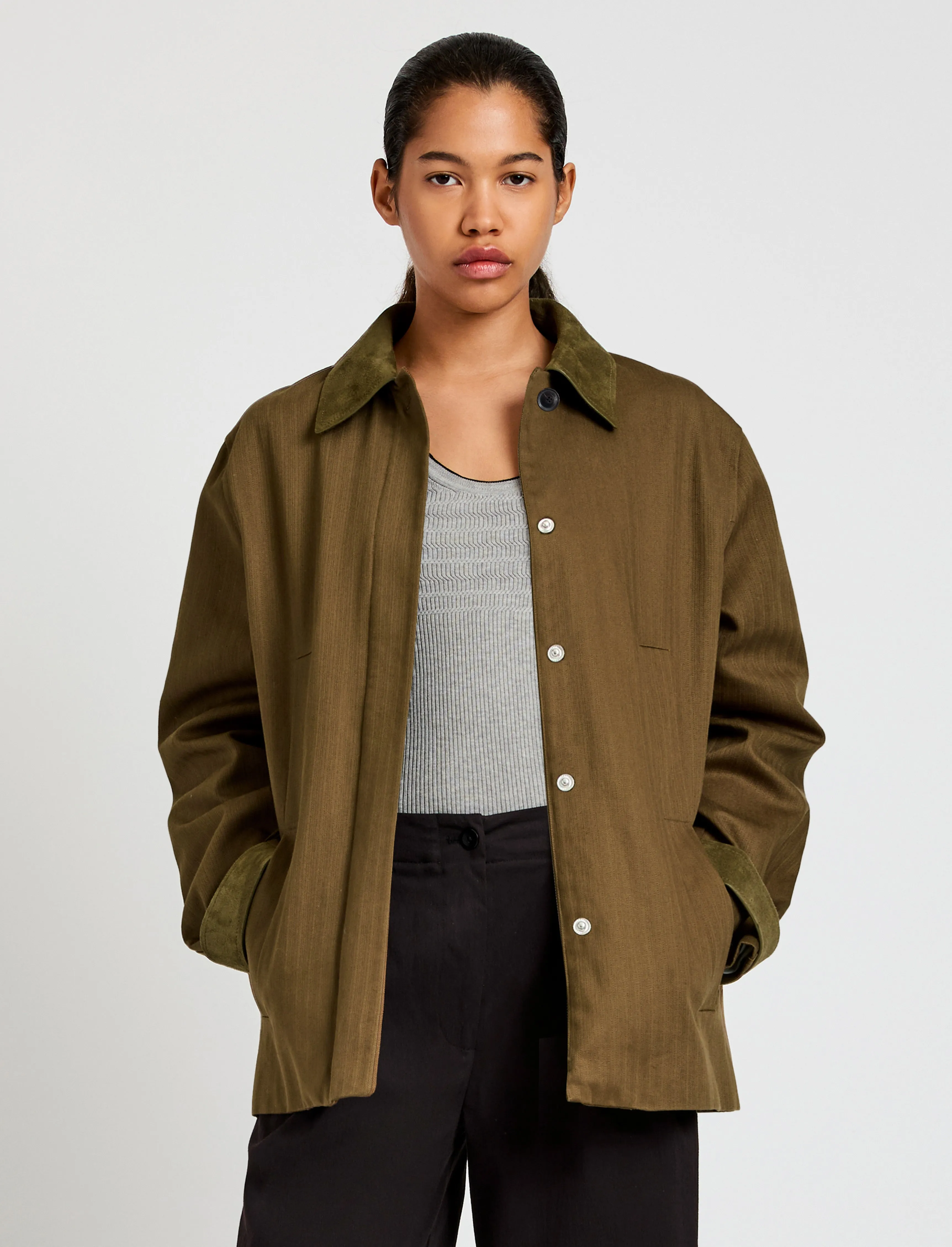 Angela Jacket in Fine Herringbone sold by Proenza Schouler product image thumbnail 2