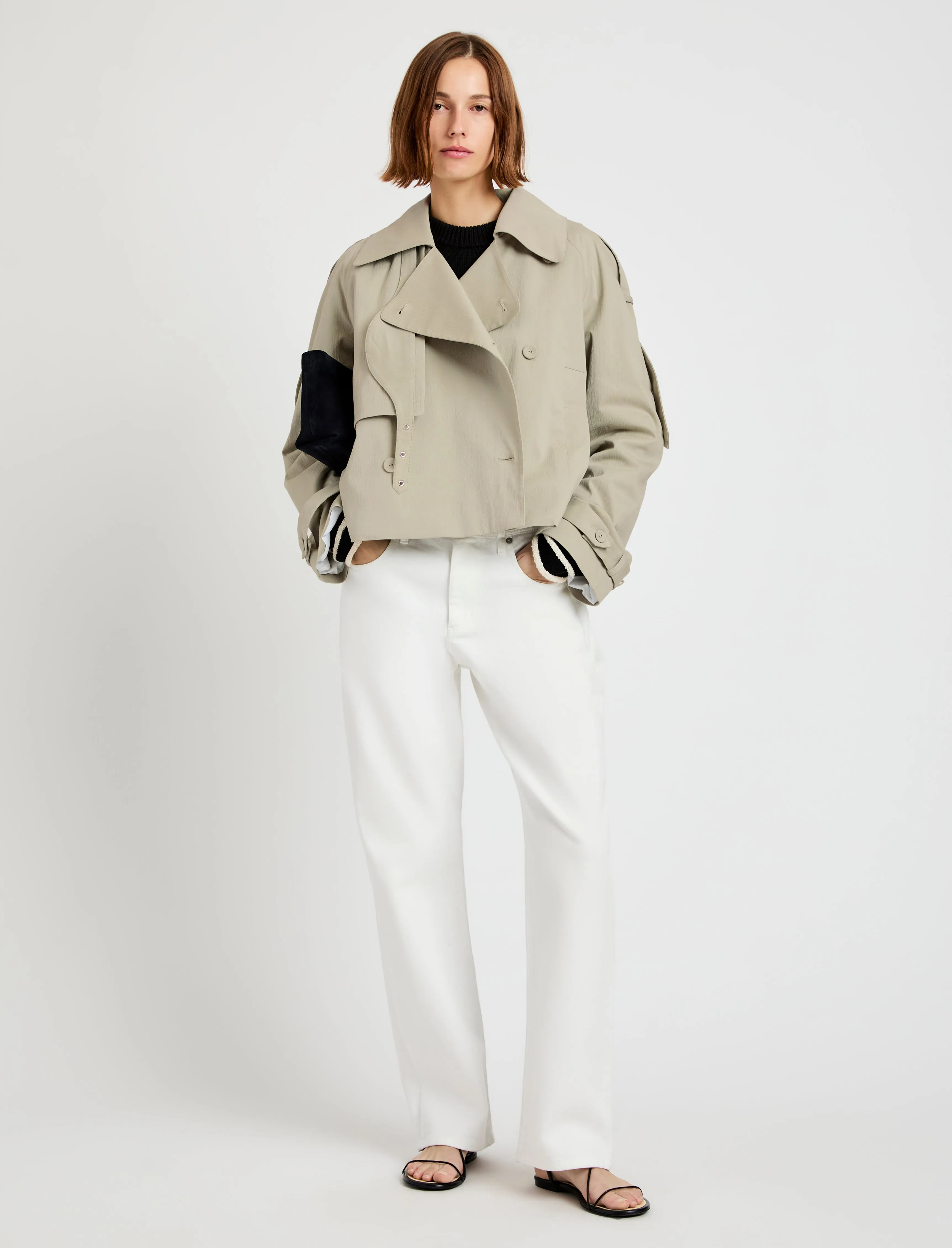 Yasmin Cropped Trench in Cotton sold by Proenza Schouler product image thumbnail 3