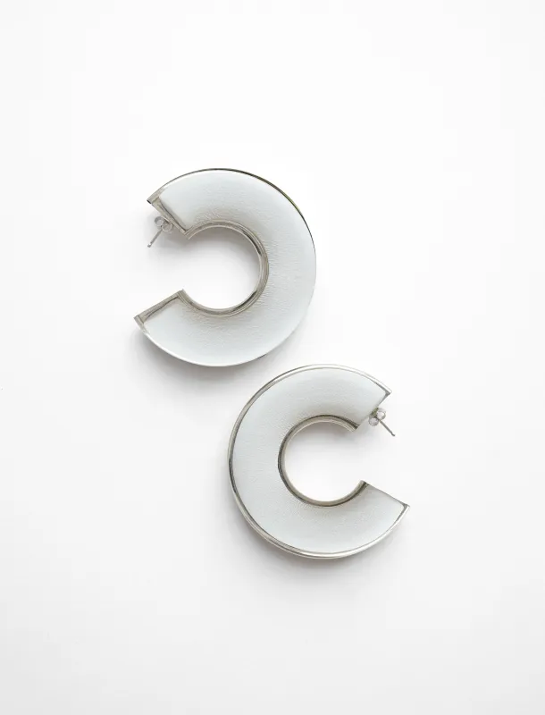 Leather Hoop Earrings made by Proenza Schouler