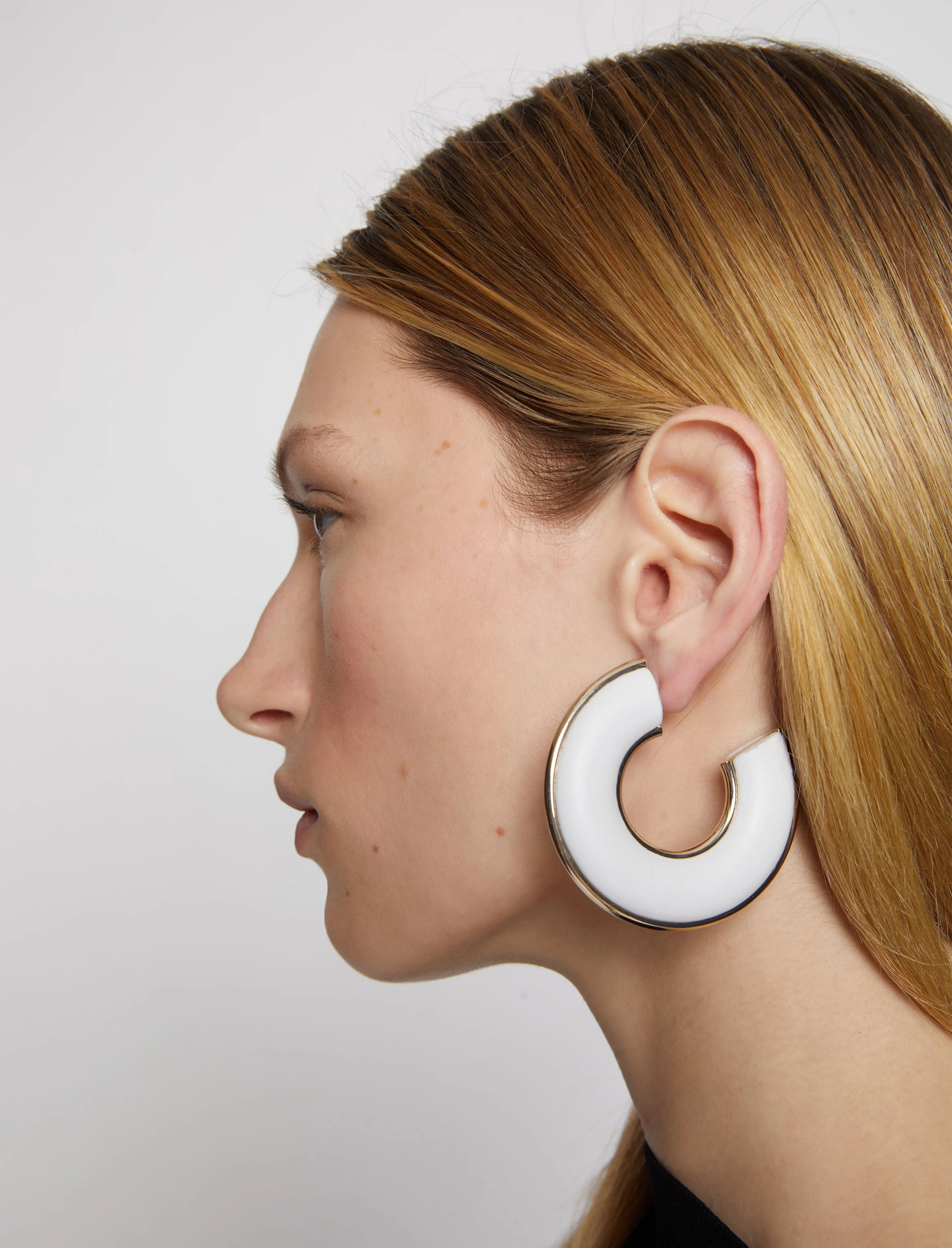 Leather Hoop Earrings sold by Proenza Schouler product image thumbnail 2