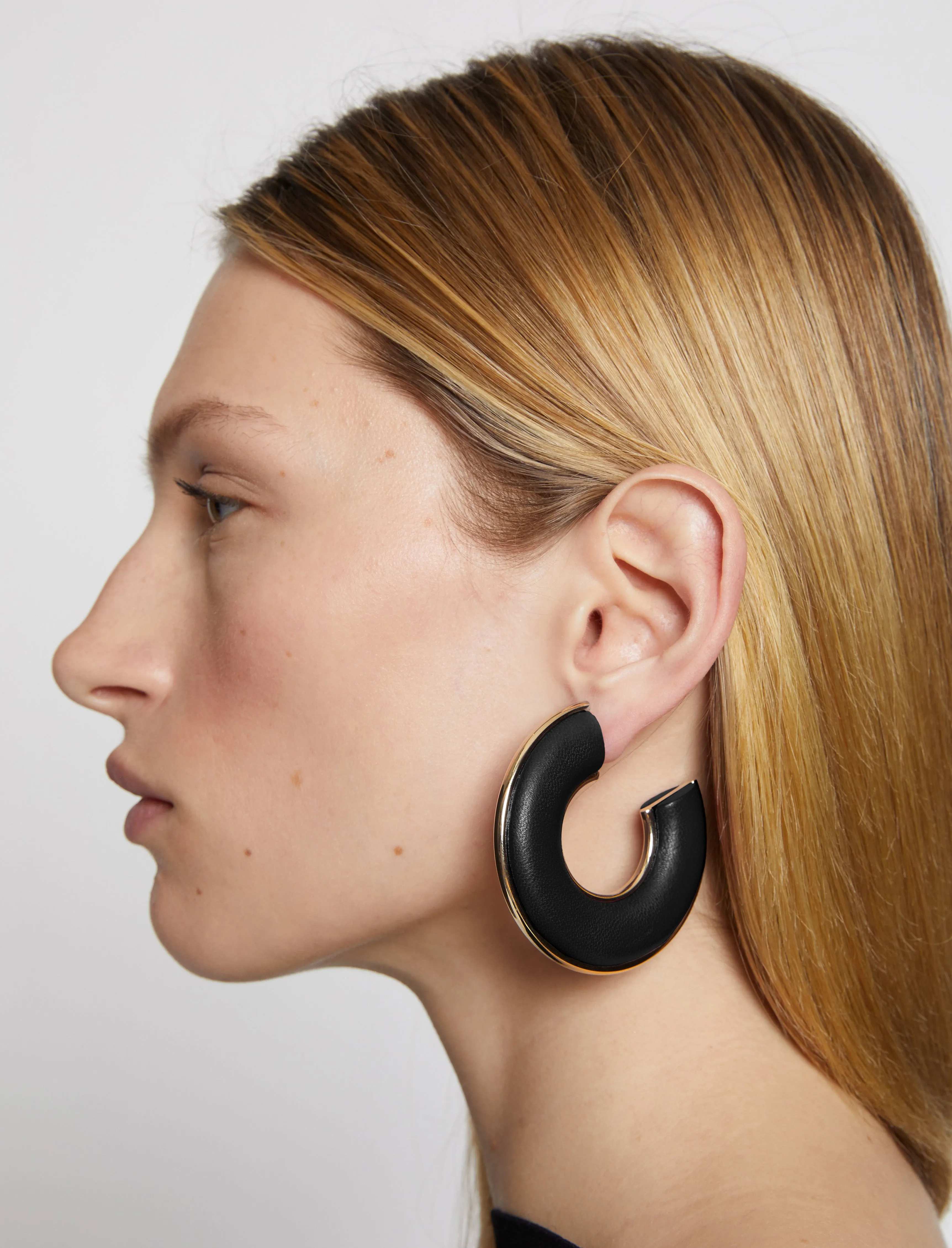Leather Hoop Earrings sold by Proenza Schouler product image thumbnail 2