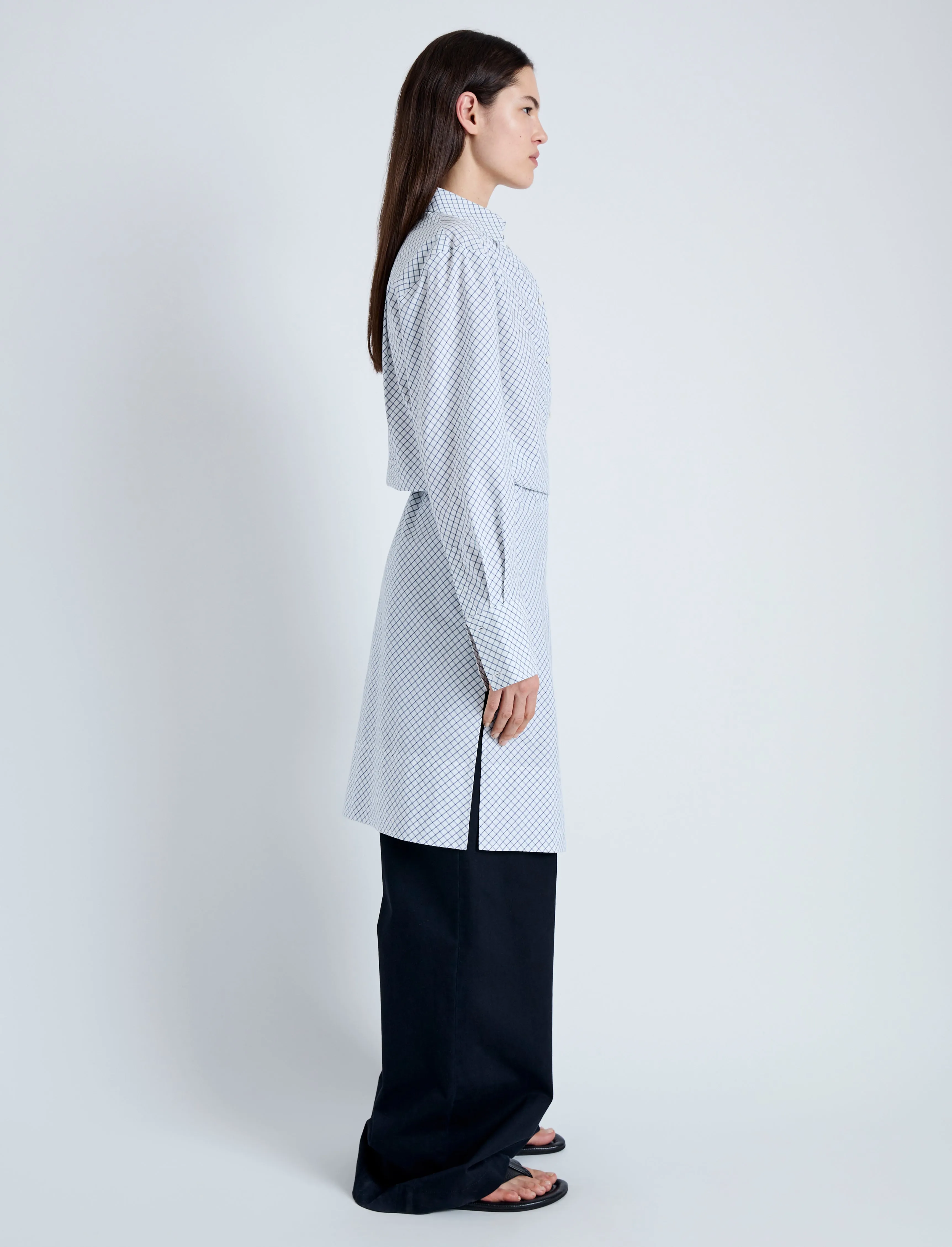 Lane Wrap Dress in Yarn Dye Shirting sold by Proenza Schouler product image thumbnail 3