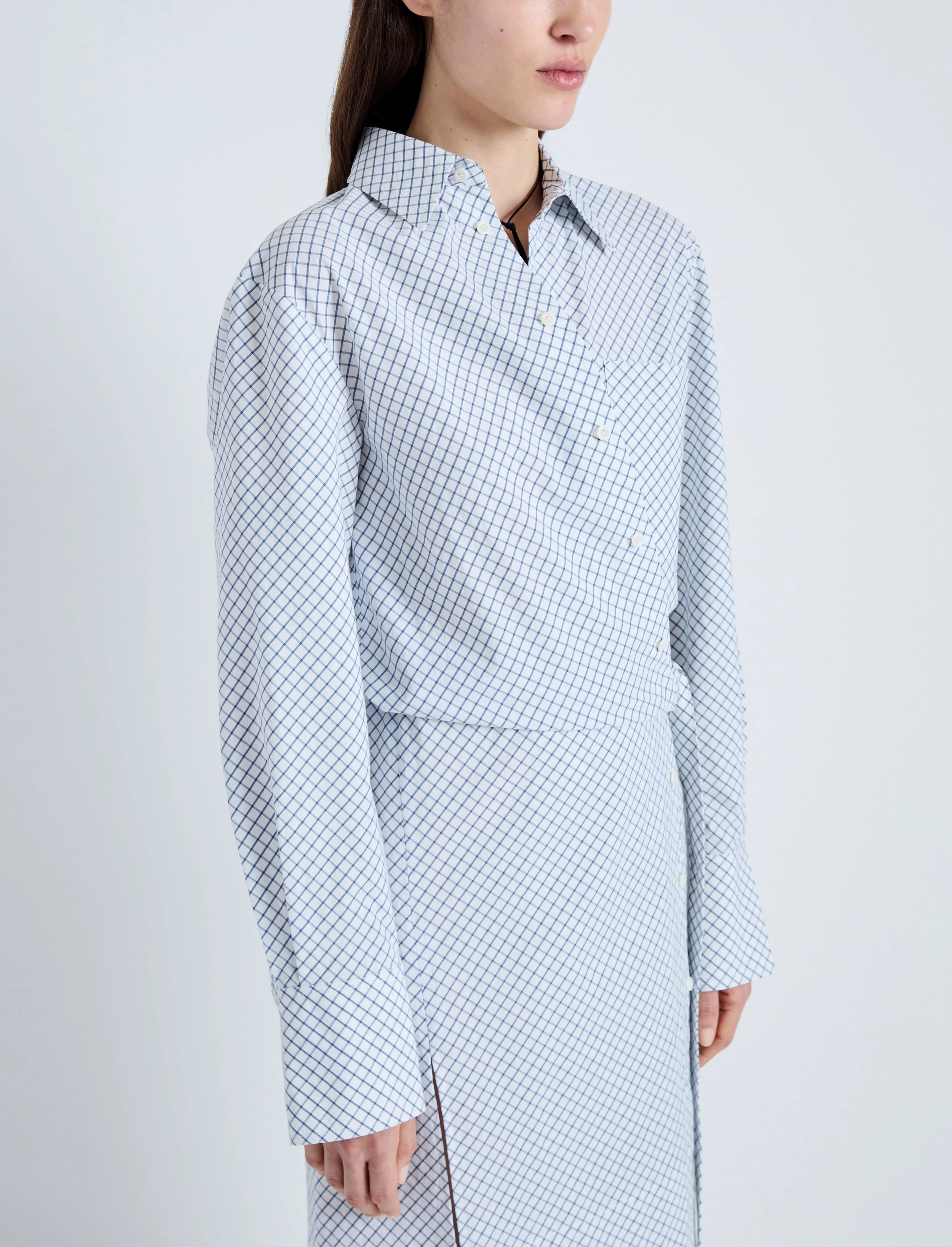 Lane Wrap Dress in Yarn Dye Shirting sold by Proenza Schouler product image thumbnail 5