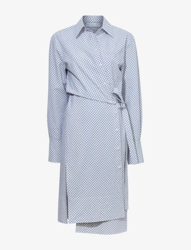 Lane Wrap Dress in Yarn Dye Shirting sold by Proenza Schouler