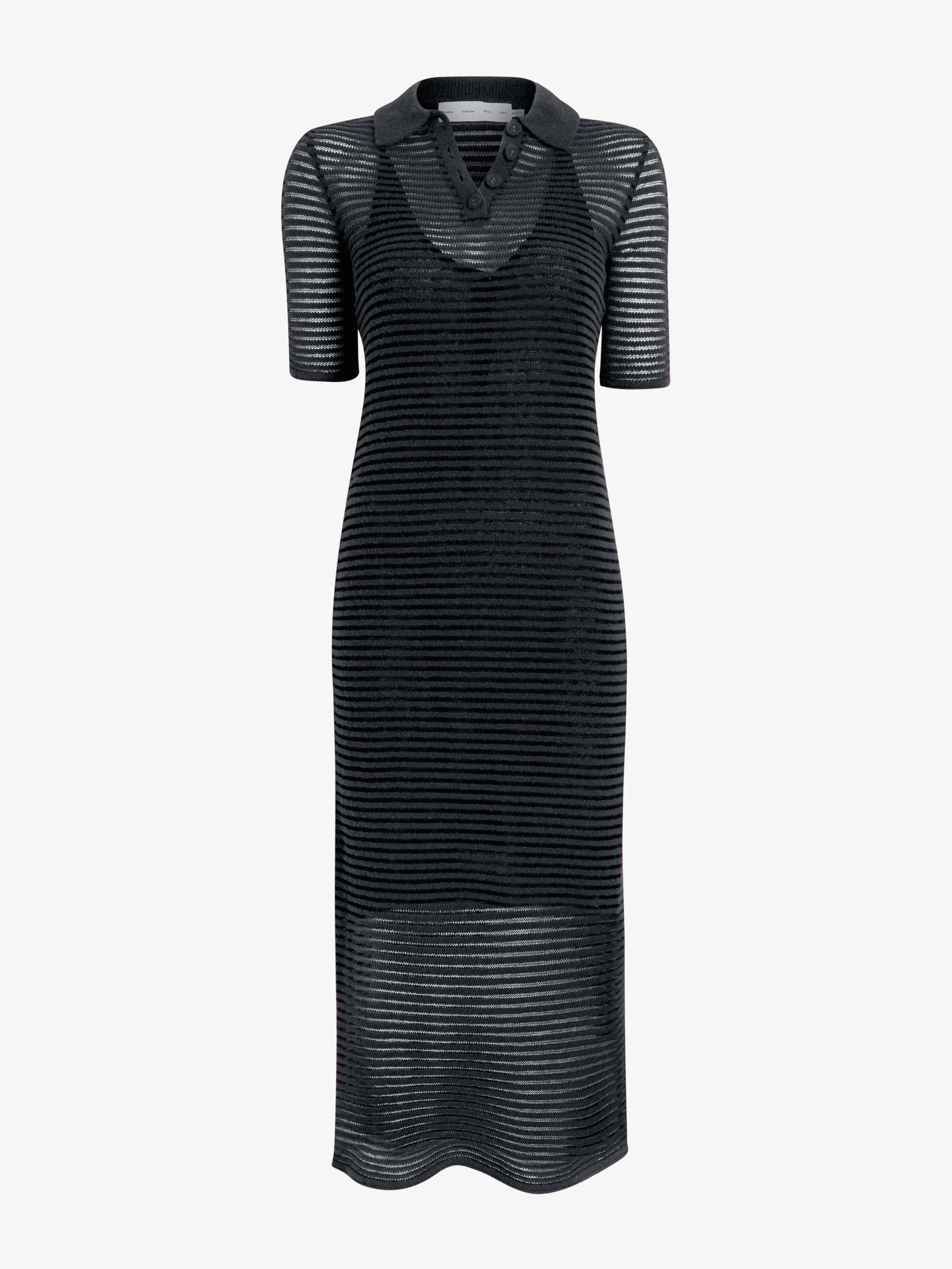 Meline Dress in Cashmere Silk Stripe sold by Proenza Schouler