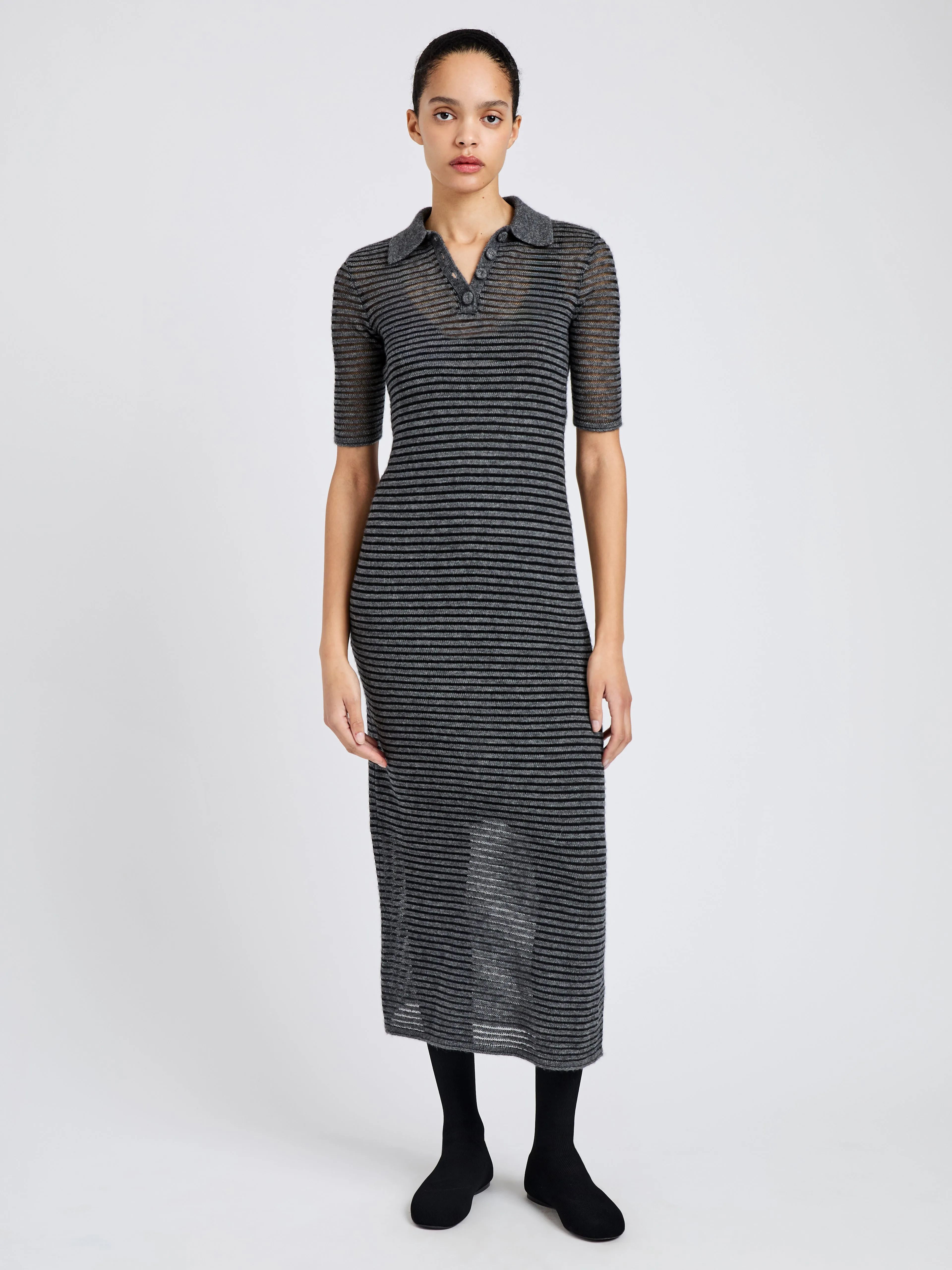 Meline Dress in Cashmere Silk Stripe sold by Proenza Schouler product image thumbnail 2