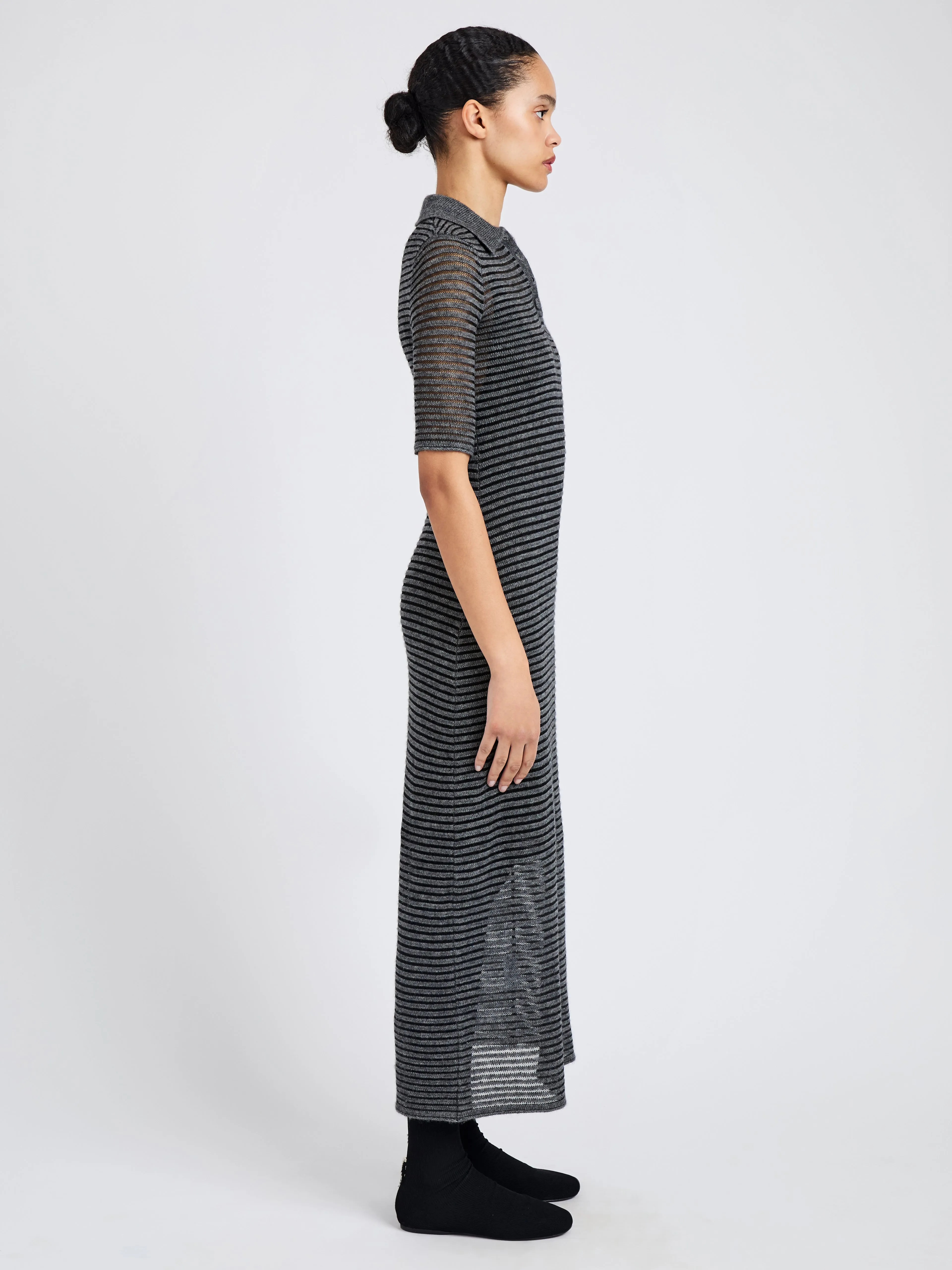 Meline Dress in Cashmere Silk Stripe sold by Proenza Schouler product image thumbnail 3