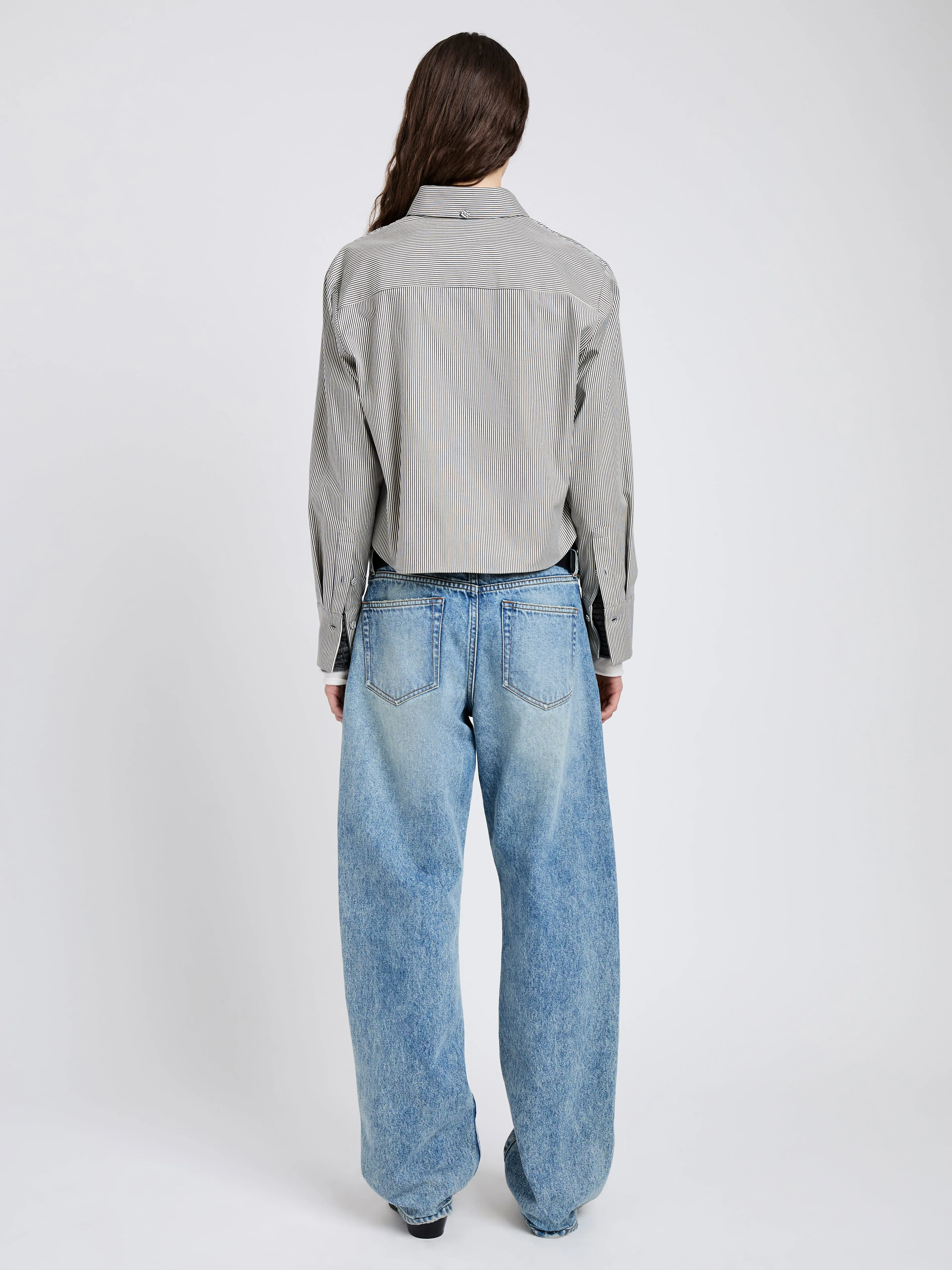 Olive Shirt in Stripe Cotton sold by Proenza Schouler product image thumbnail 5