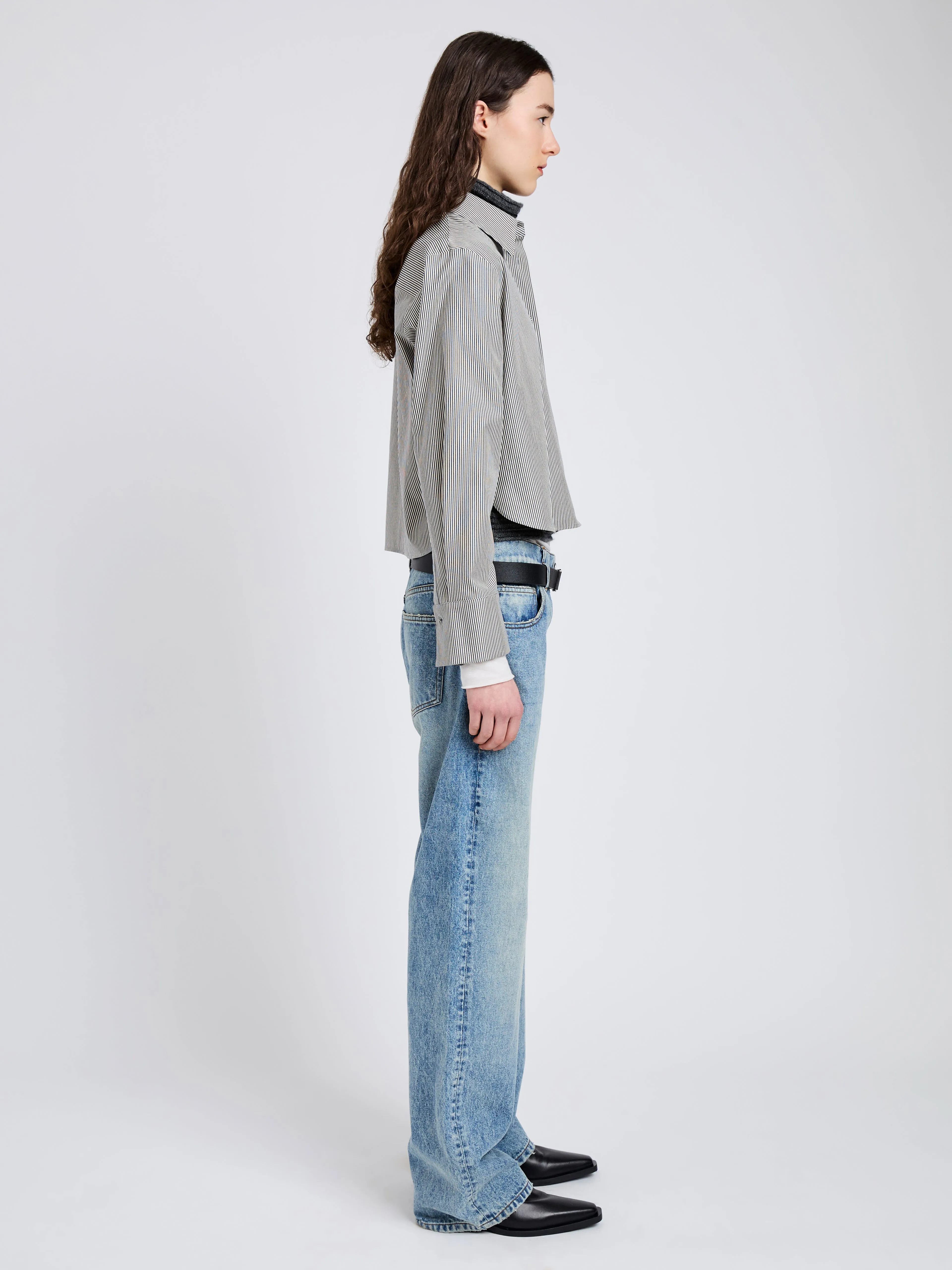 Olive Shirt in Stripe Cotton sold by Proenza Schouler product image thumbnail 4