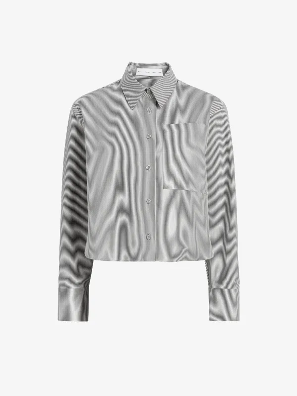 Olive Shirt in Stripe Cotton made by Proenza Schouler