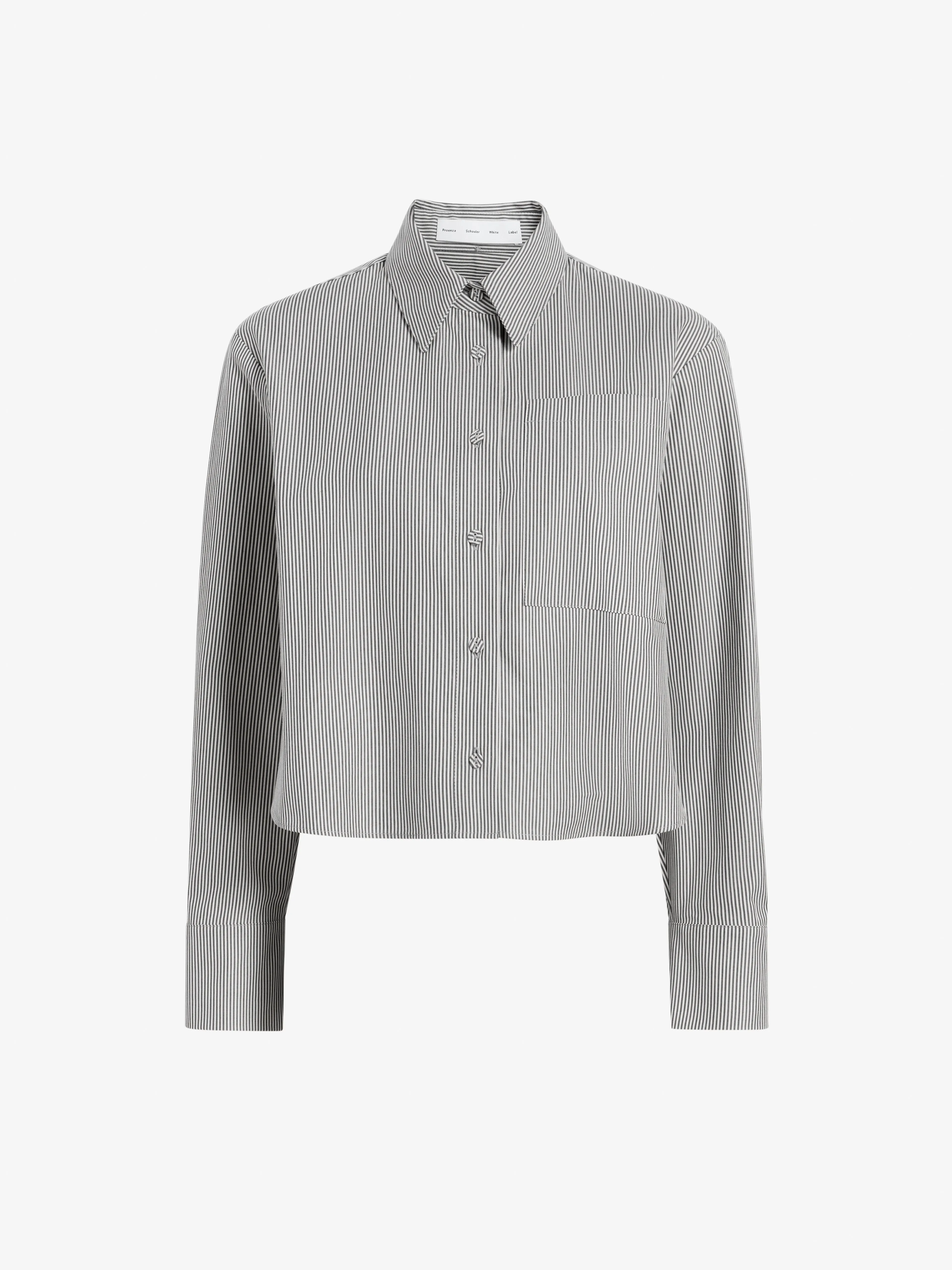 Olive Shirt in Stripe Cotton sold by Proenza Schouler