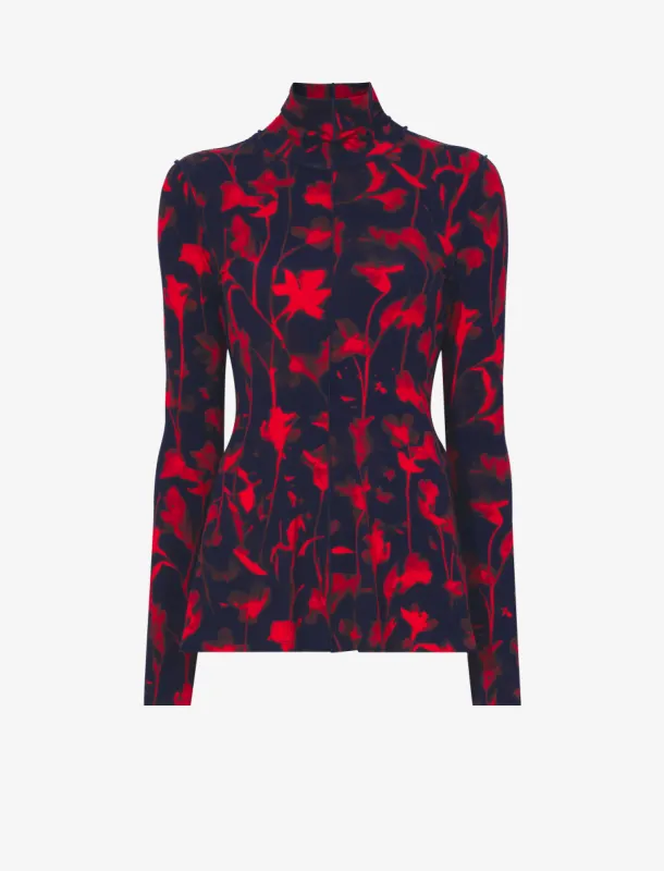 Cyanotype Jersey Turtleneck Top made by Proenza Schouler