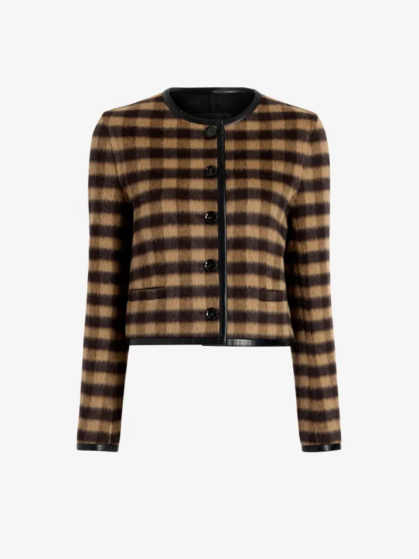 Helene Jacket in Plaid Double Face Cashmere sold by Proenza Schouler