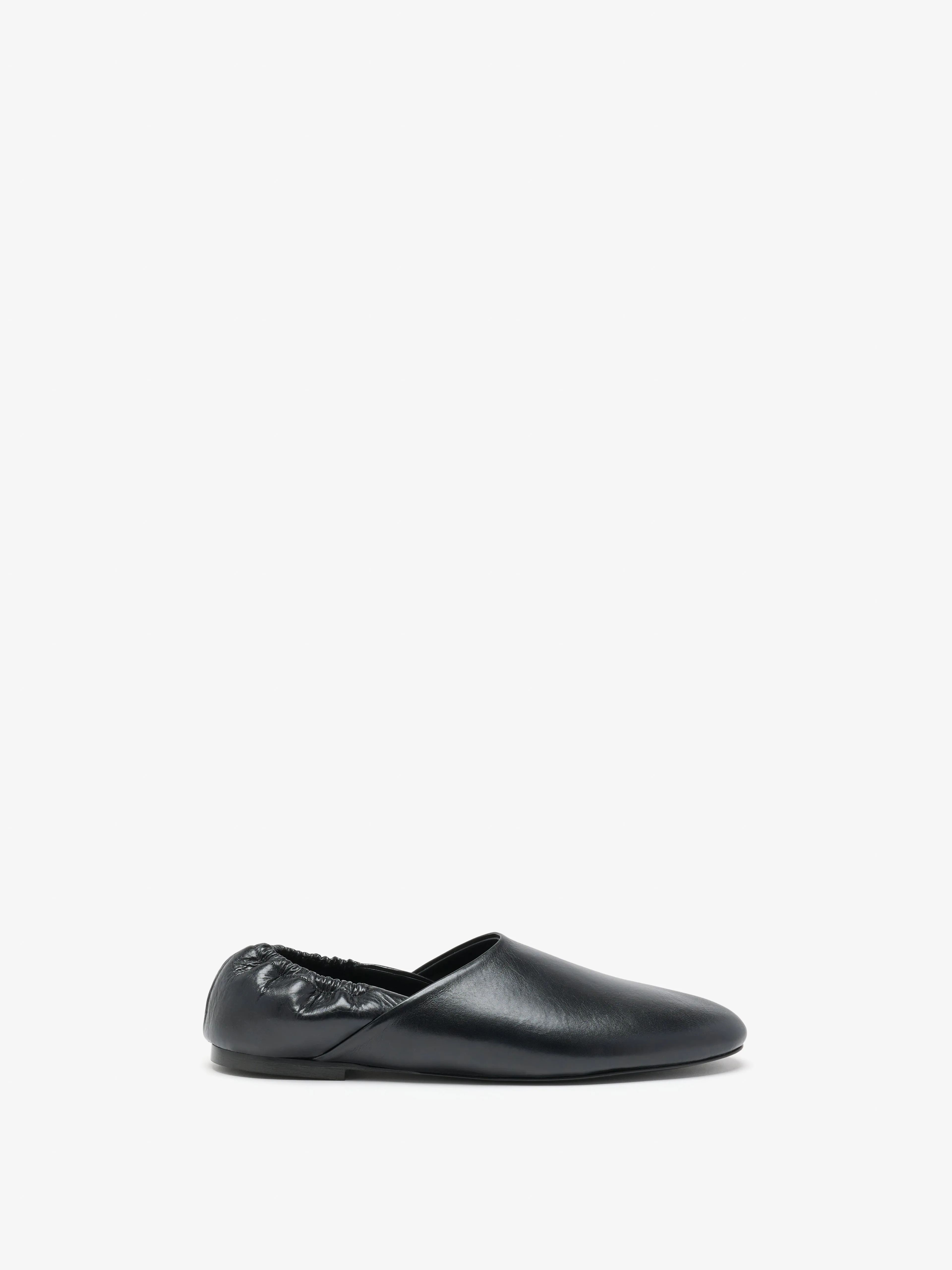 Ruched Tee Slippers in Slick Calf sold by Proenza Schouler