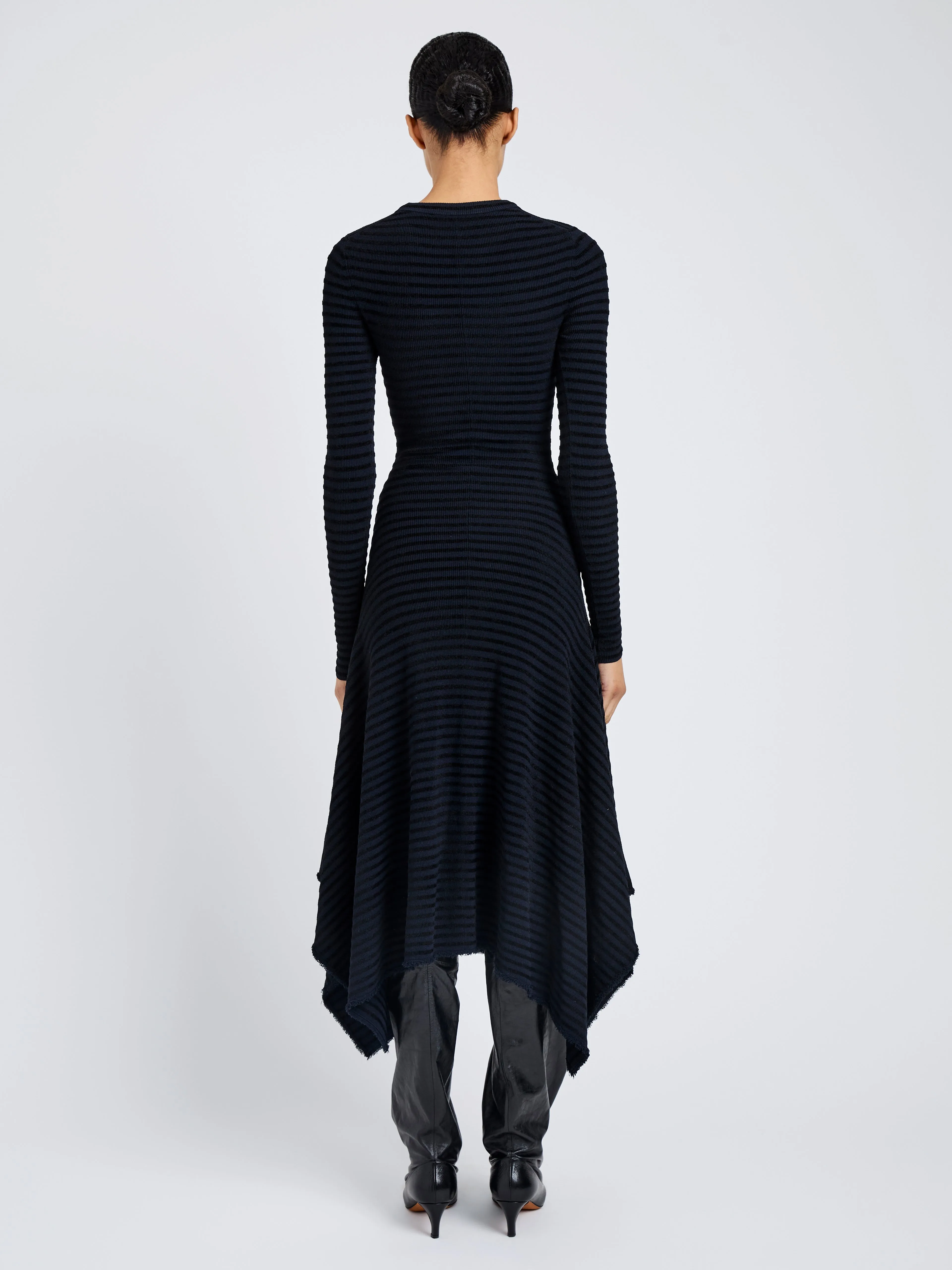 Didi Dress in Matte Viscose Velvet Stripe sold by Proenza Schouler product image thumbnail 4