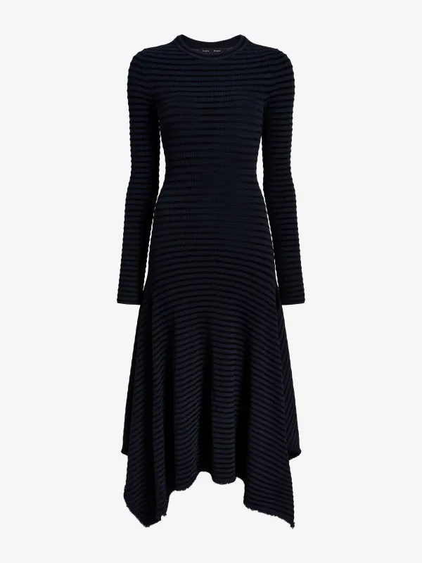 Didi Dress in Matte Viscose Velvet Stripe made by Proenza Schouler