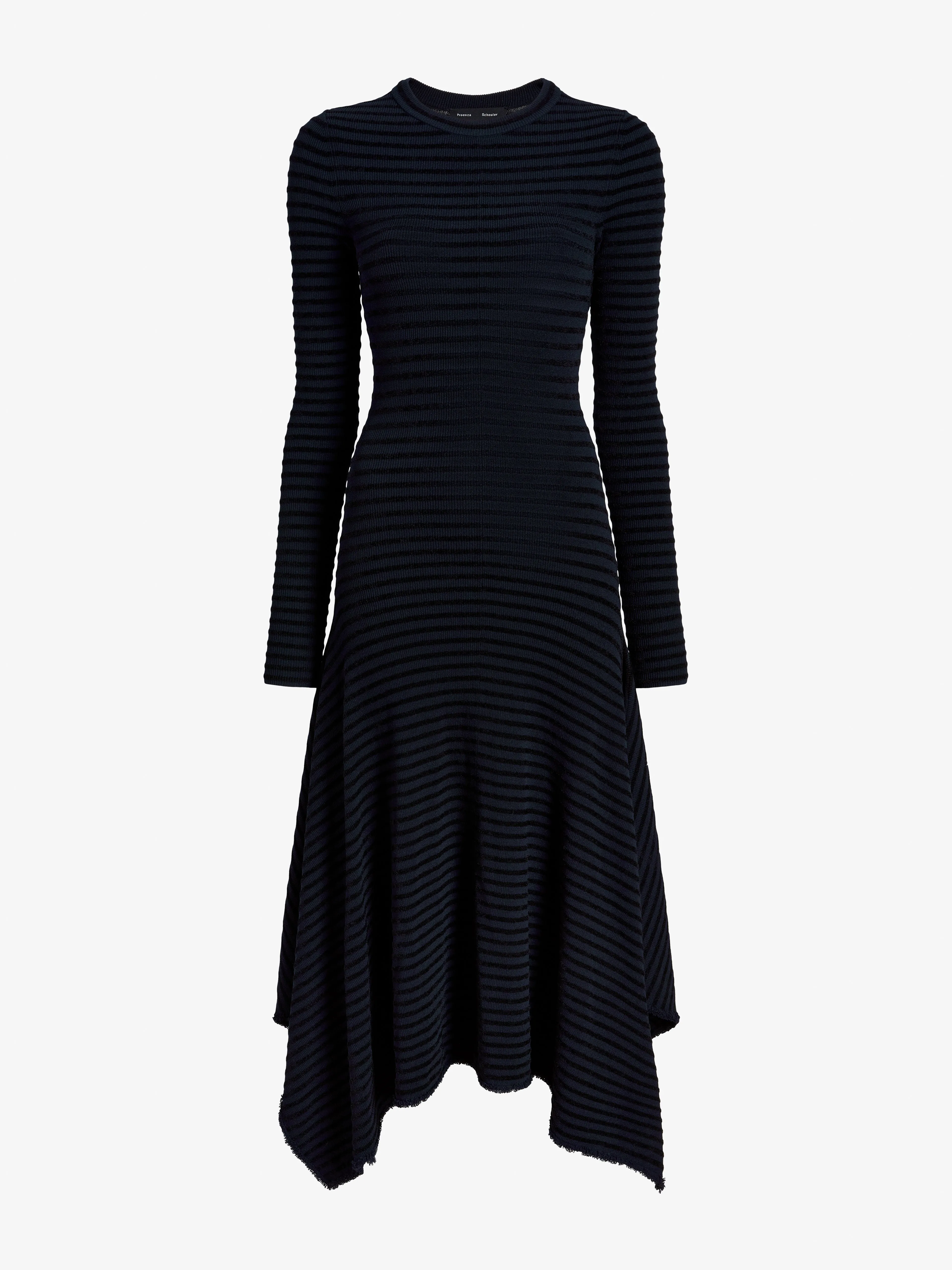 Didi Dress in Matte Viscose Velvet Stripe sold by Proenza Schouler