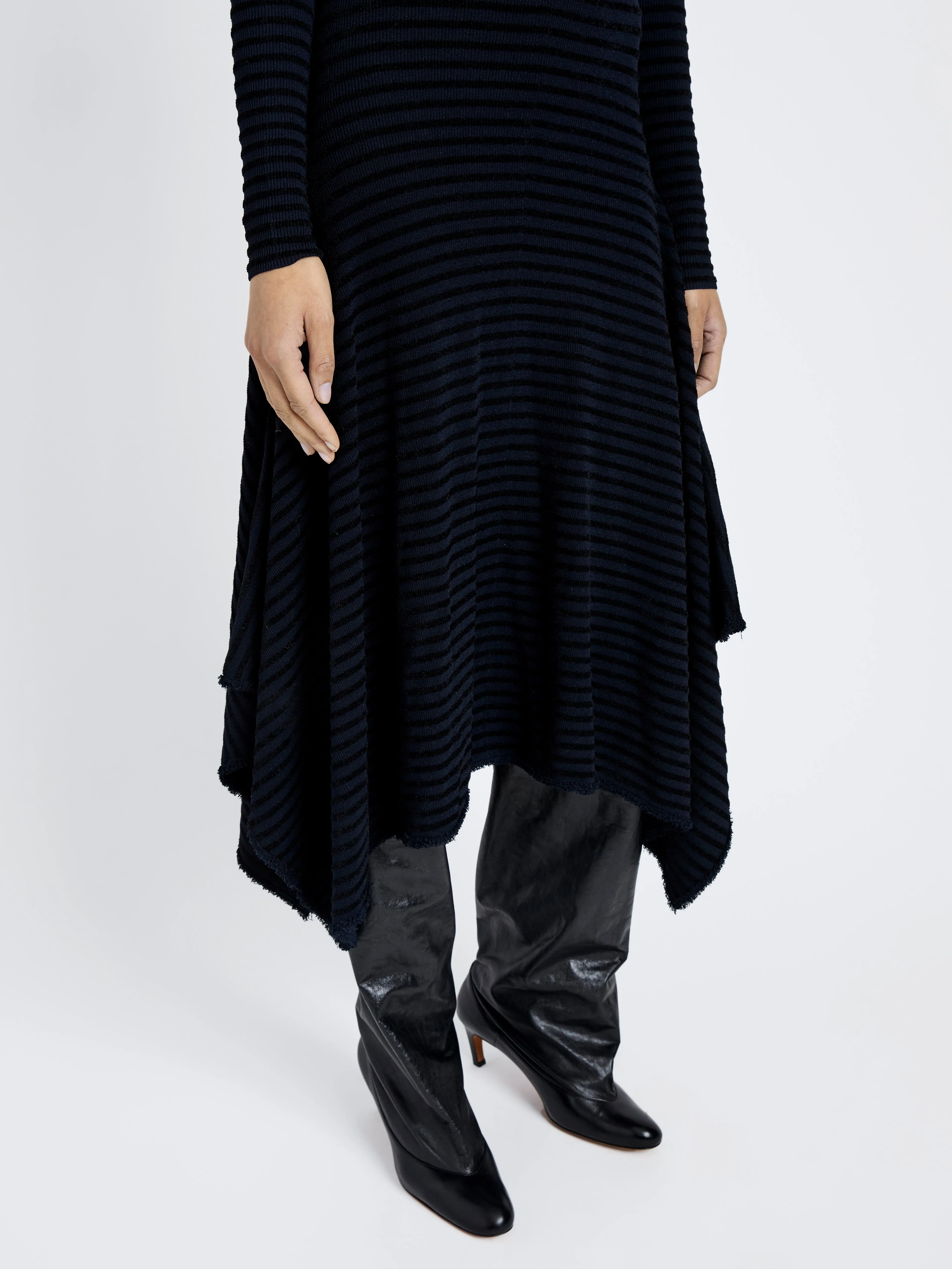 Didi Dress in Matte Viscose Velvet Stripe sold by Proenza Schouler product image thumbnail 5