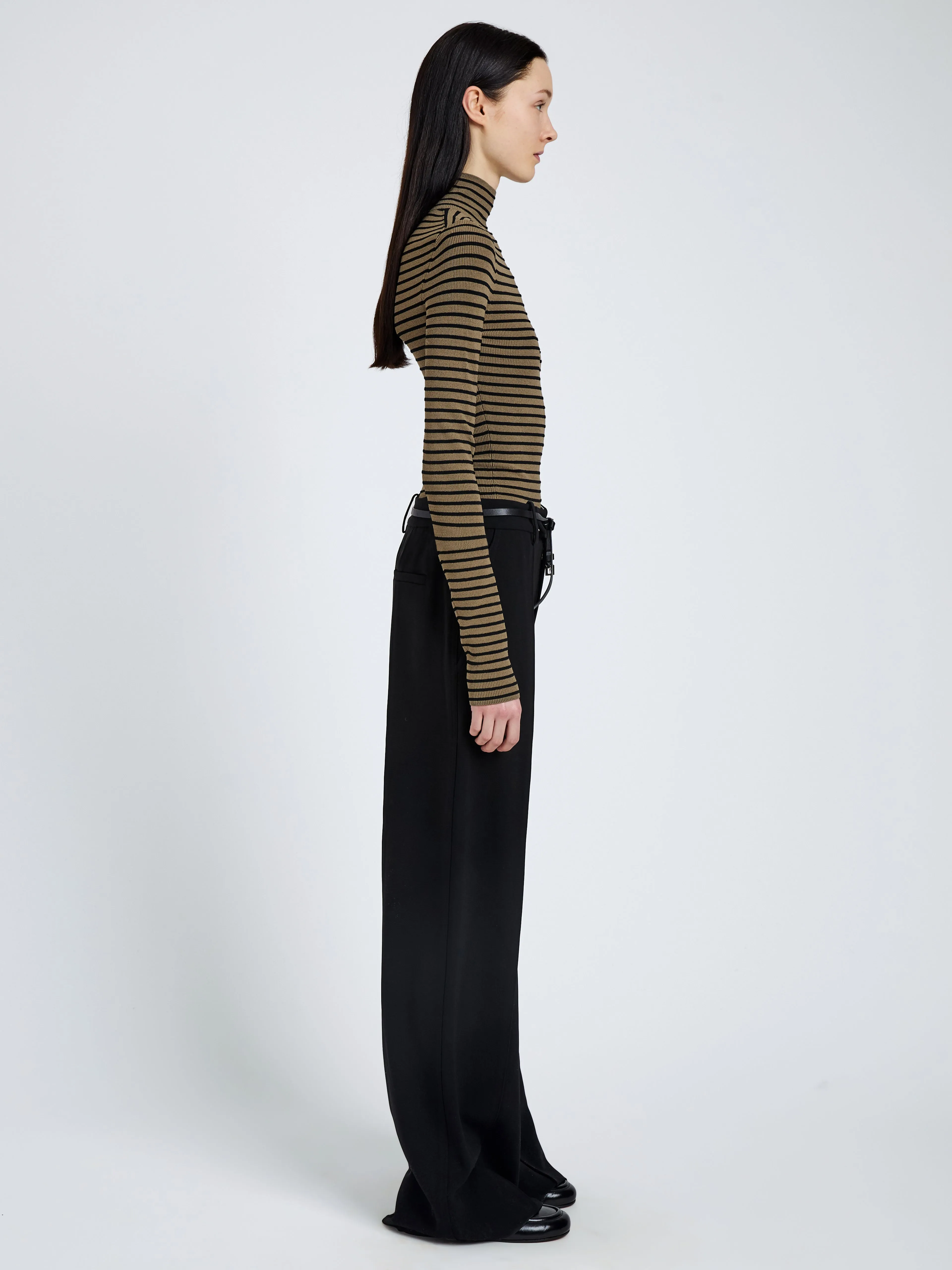 Didi Top in Matte Viscose Velvet Stripe sold by Proenza Schouler product image thumbnail 4