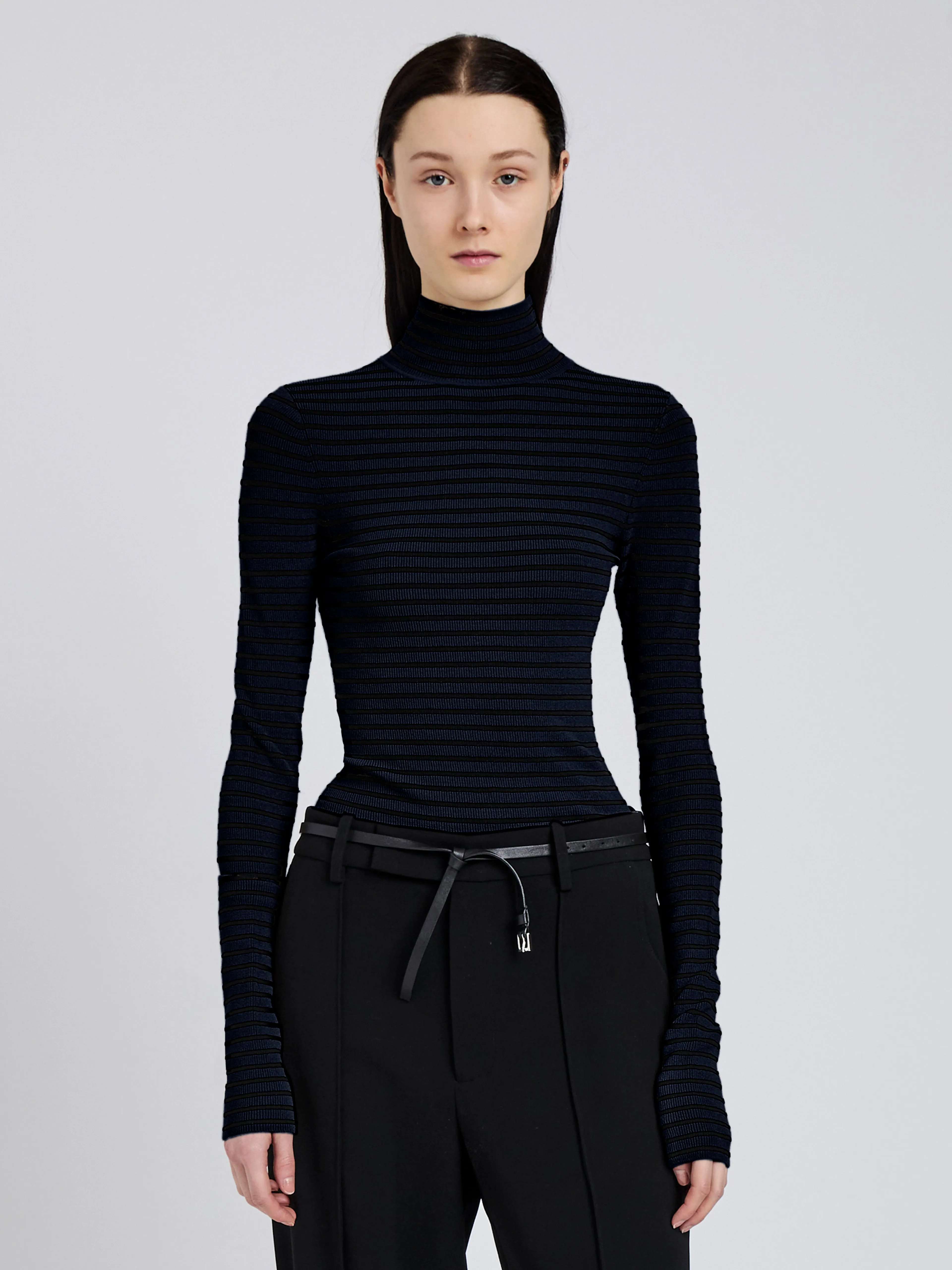 Didi Top in Matte Viscose Velvet Stripe sold by Proenza Schouler product image thumbnail 2