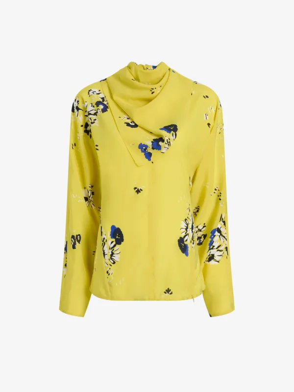 Ysabelle Top in Printed Silk Viscose made by Proenza Schouler