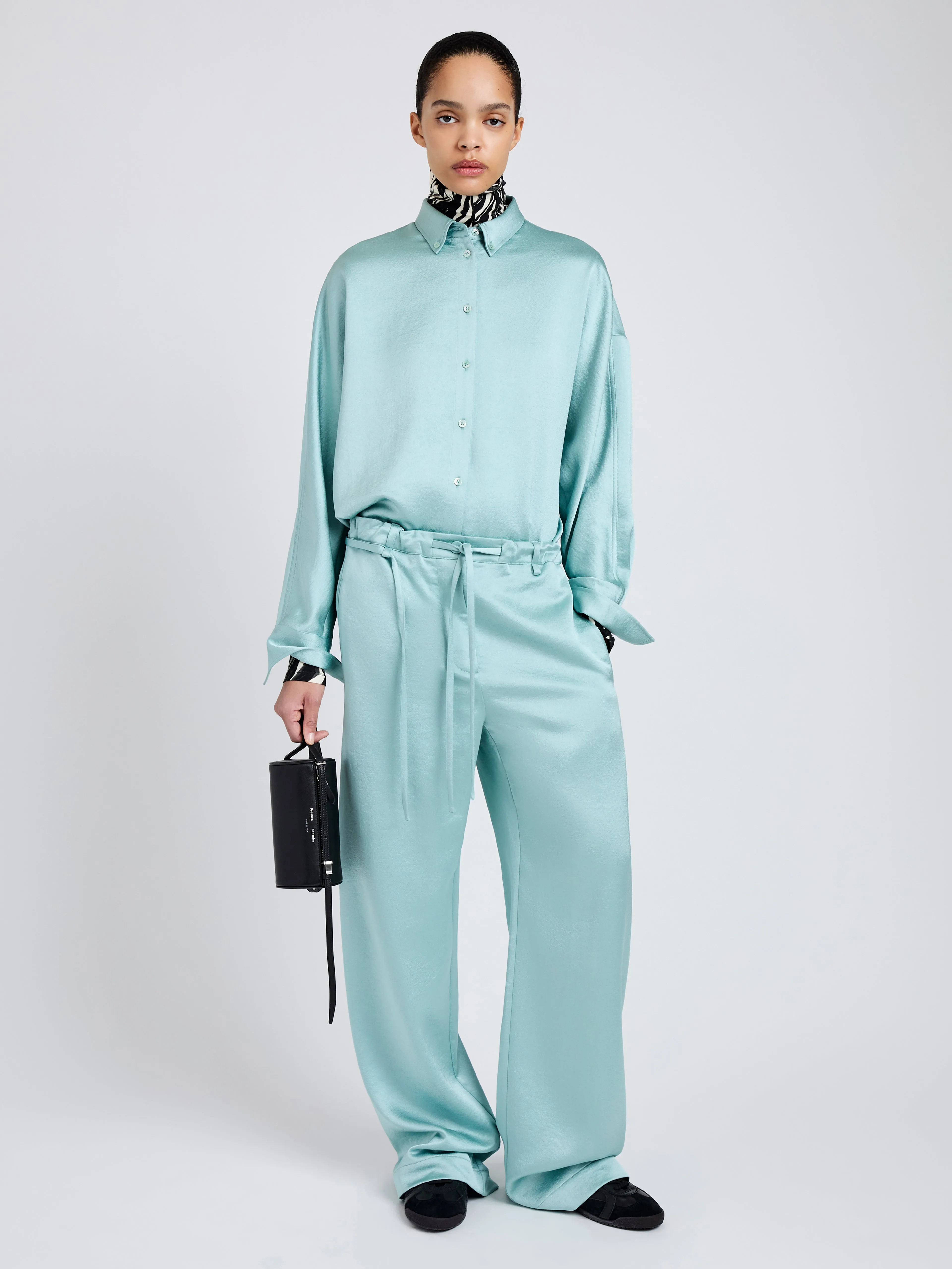 Caroline Shirt in Crinkled Crepe sold by Proenza Schouler product image thumbnail 3