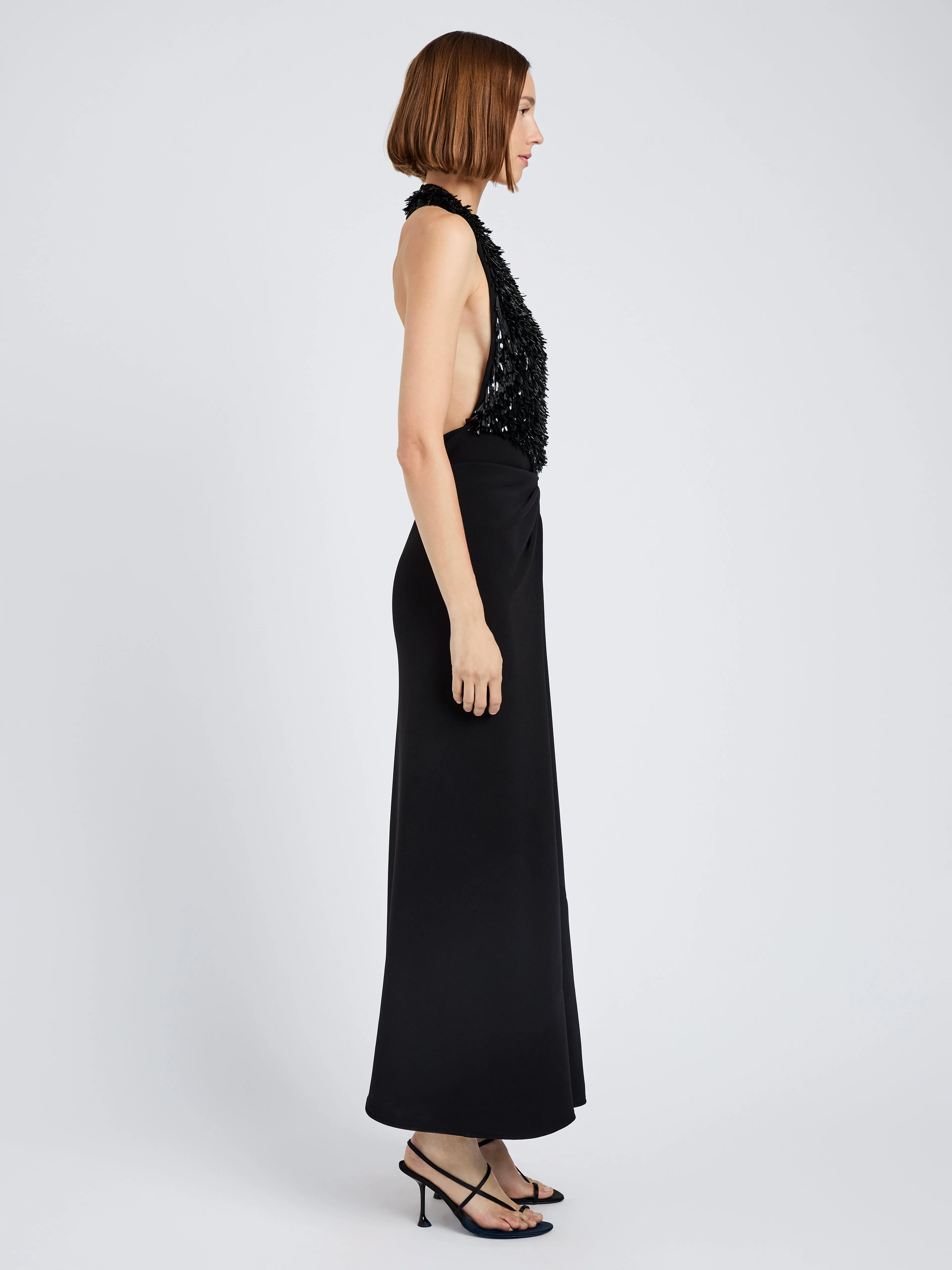 Moira Dress in Embroidered Compact Crepe sold by Proenza Schouler product image thumbnail 3