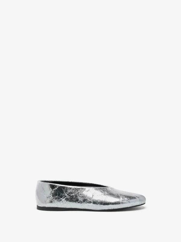 Tee Ballet Flats in Crinkle Metallic sold by Proenza Schouler
