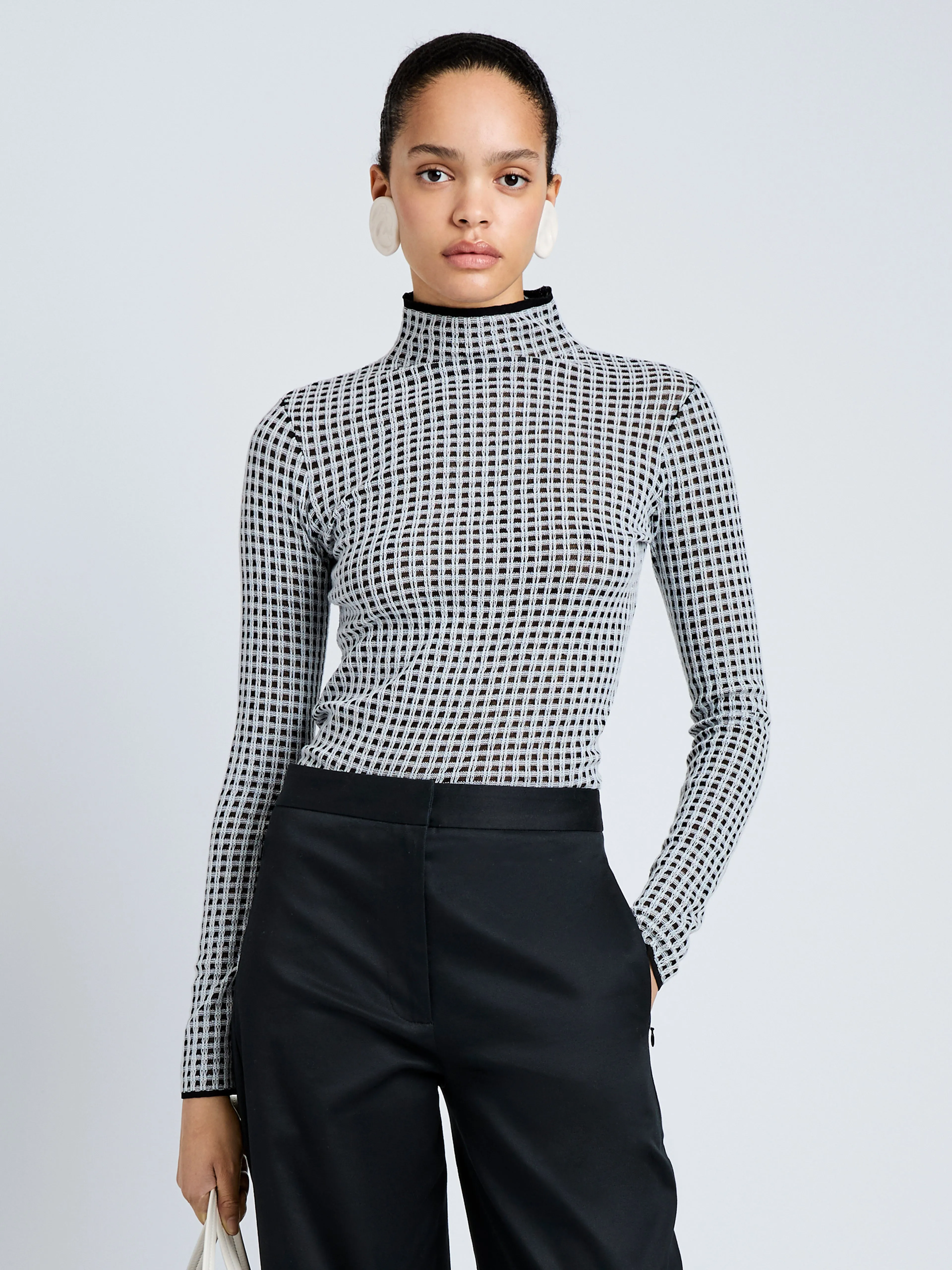Zella Top in Check Merino sold by Proenza Schouler product image thumbnail 2
