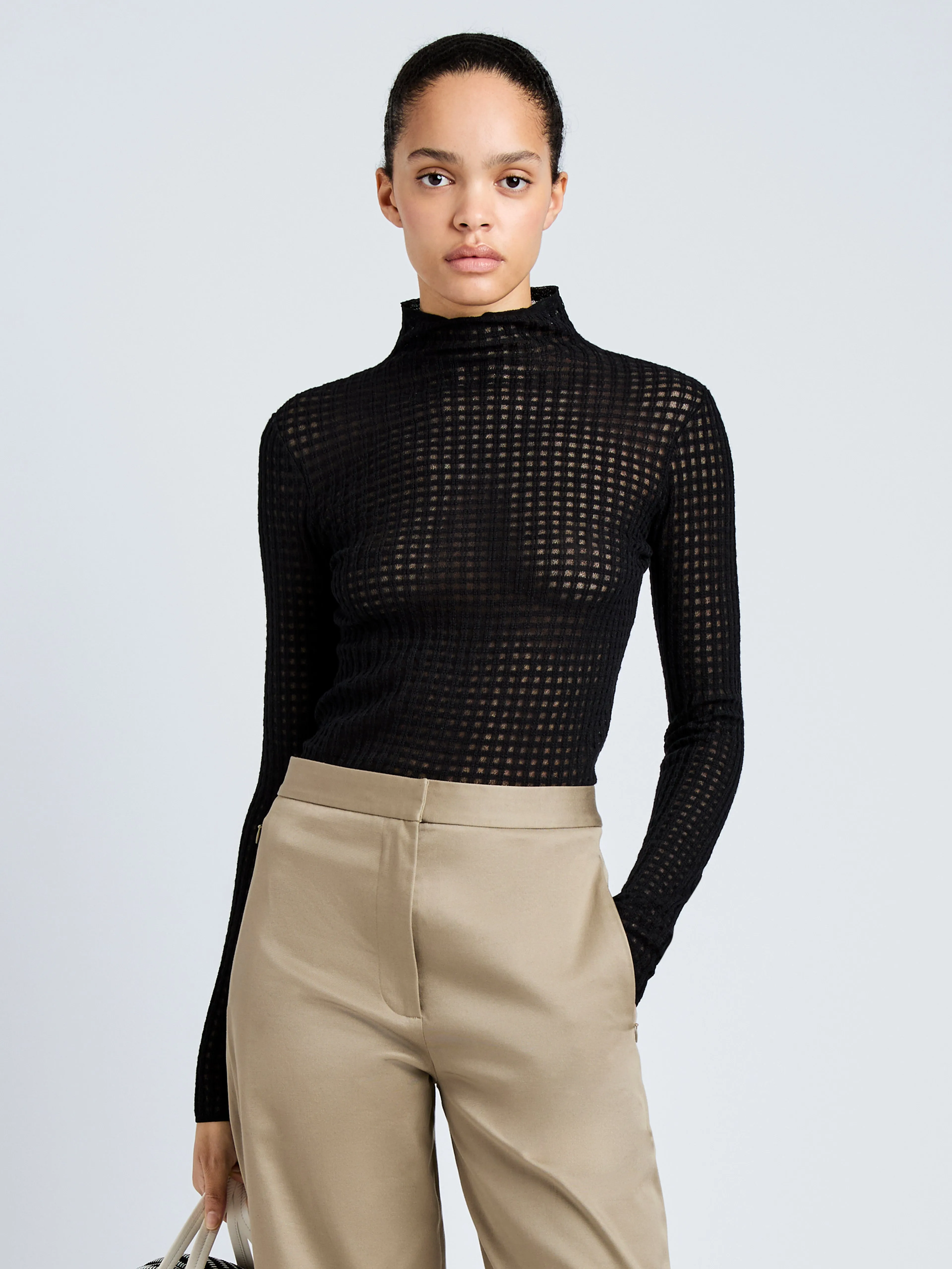 Zella Top in Check Merino sold by Proenza Schouler product image thumbnail 2