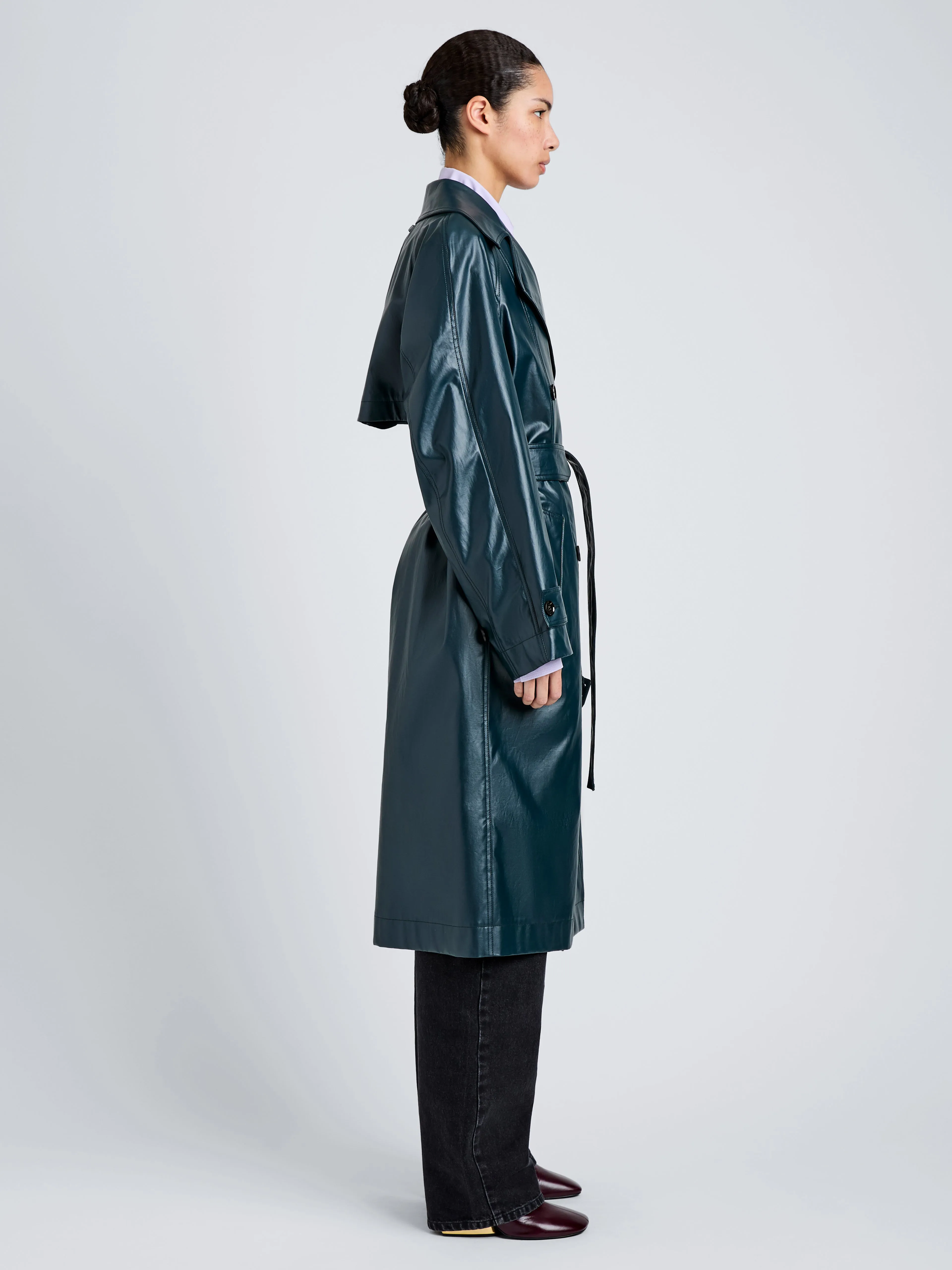 Benedetta Trench Coat in Coated Cotton sold by Proenza Schouler product image thumbnail 4