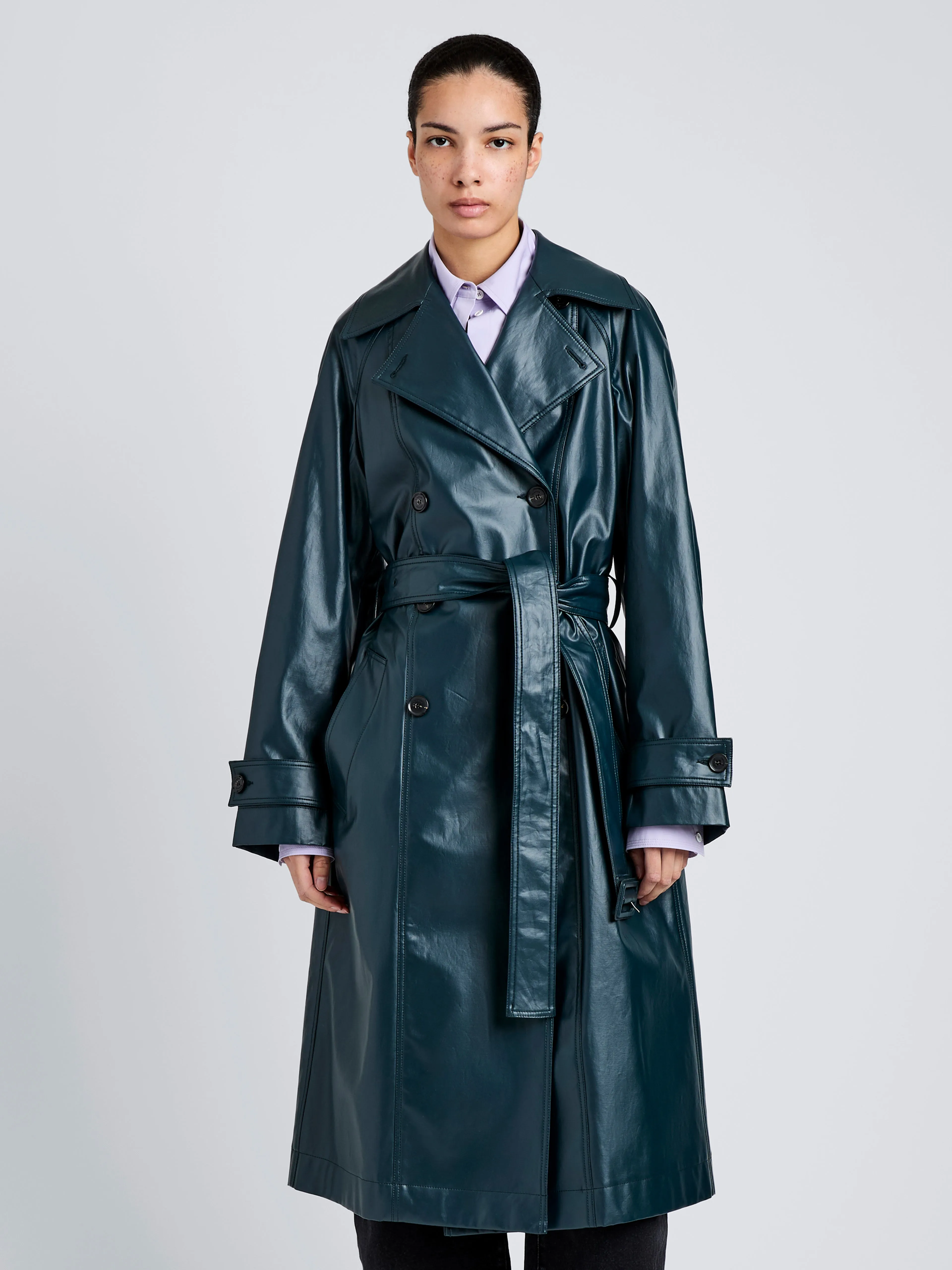 Benedetta Trench Coat in Coated Cotton sold by Proenza Schouler product image thumbnail 2
