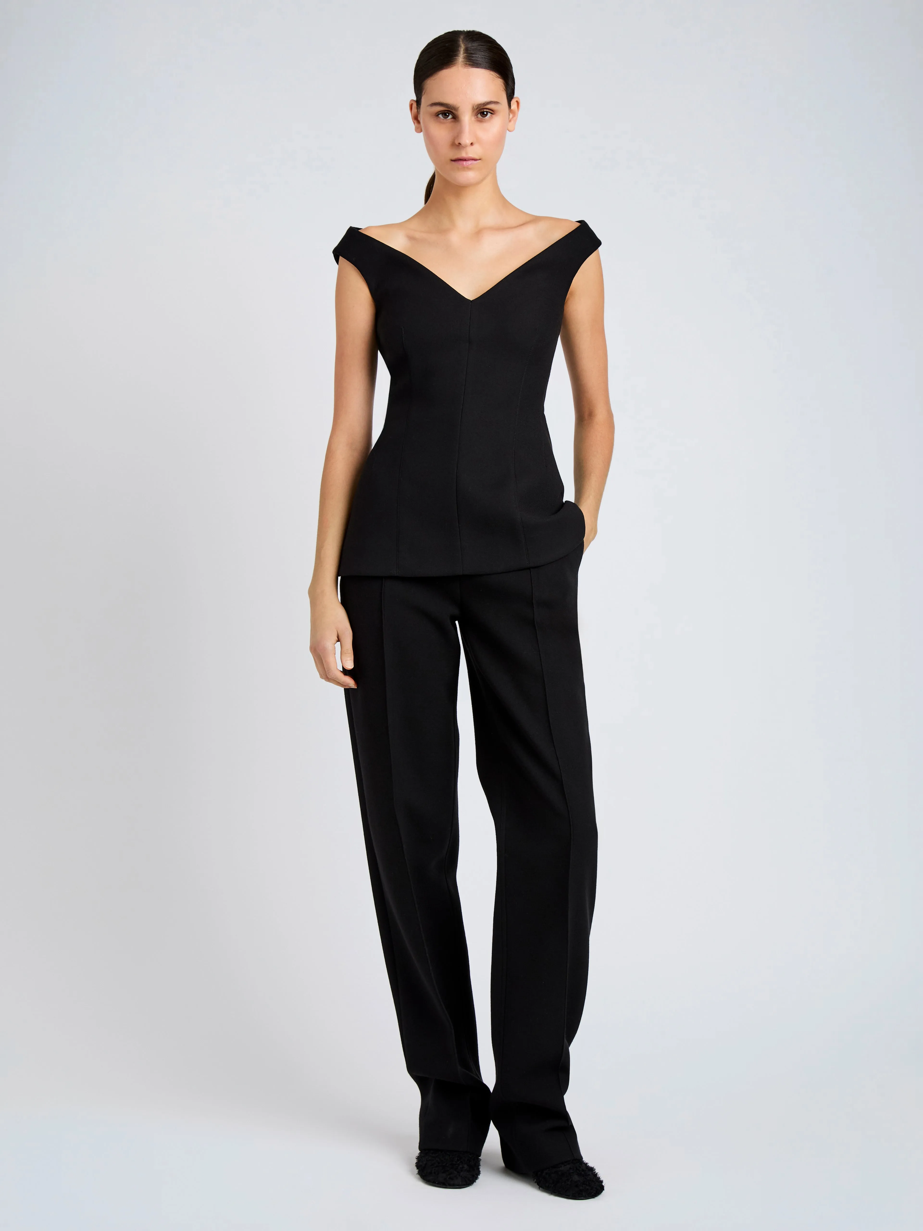 Mariam Top in Wool Scuba sold by Proenza Schouler product image thumbnail 3