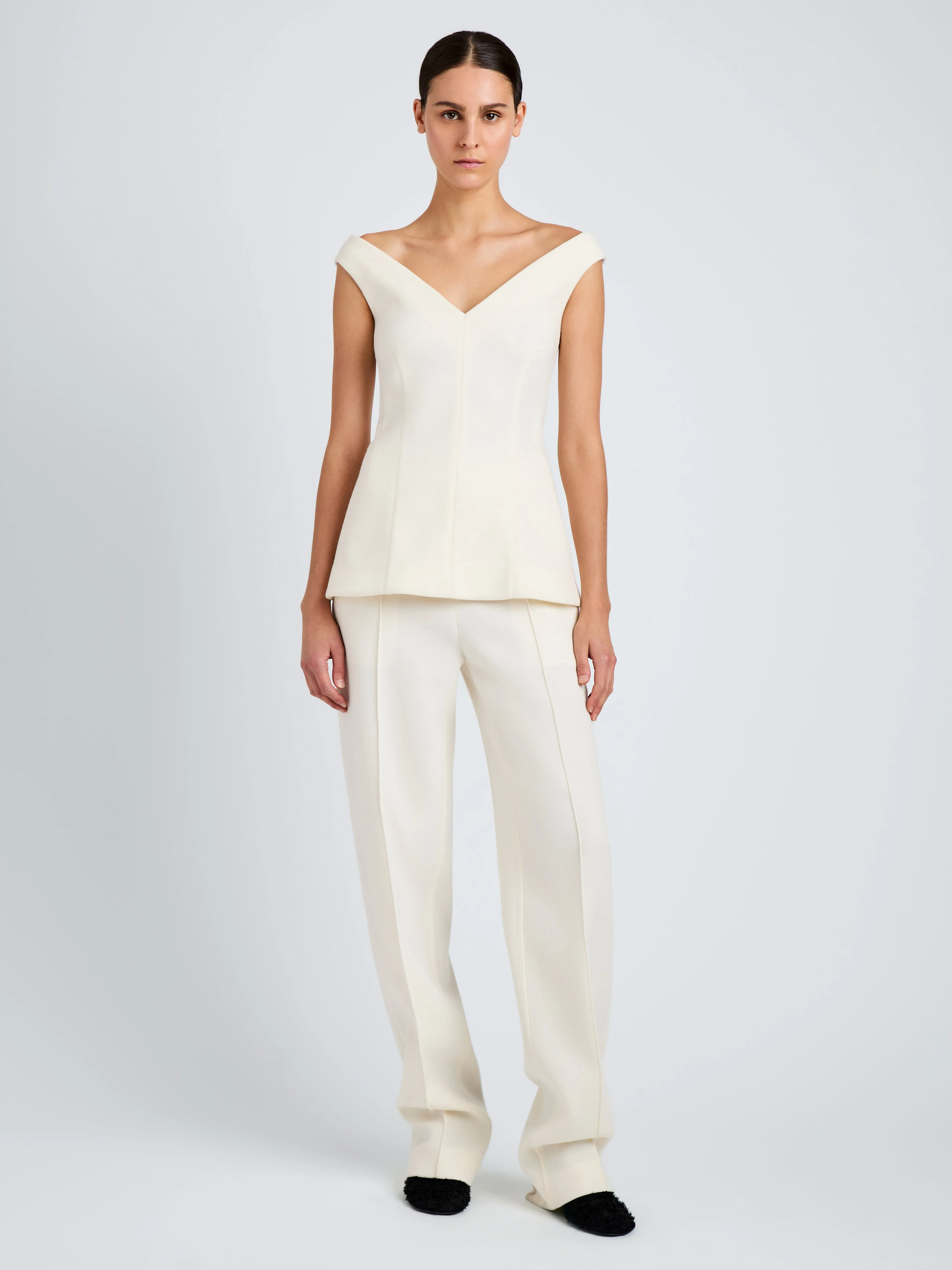 Mariam Top in Wool Scuba sold by Proenza Schouler product image thumbnail 3