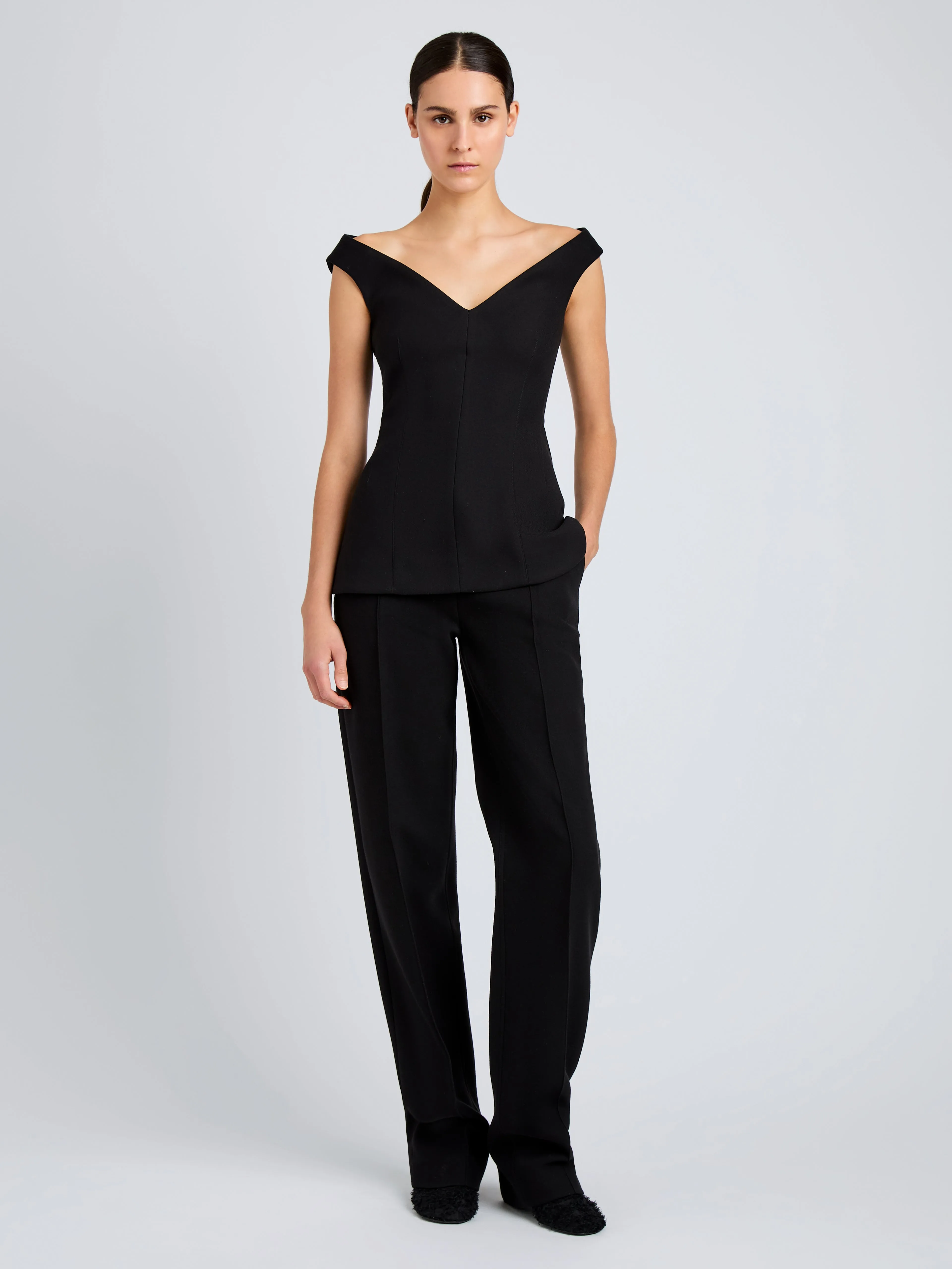 Zee Pant in Wool Scuba sold by Proenza Schouler product image thumbnail 2