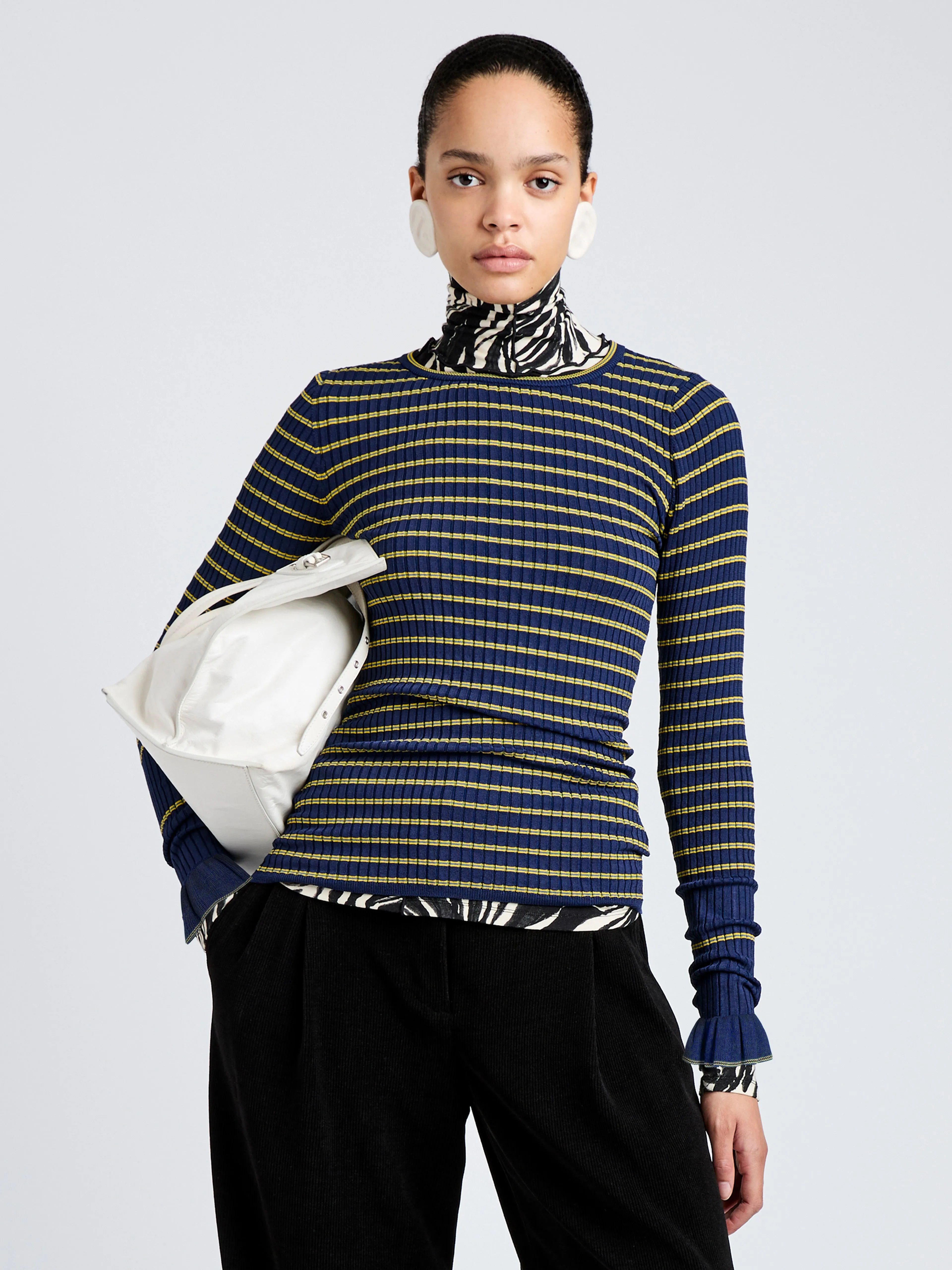 Yasmine Sweater in Multi Stripe Knit sold by Proenza Schouler product image thumbnail 2