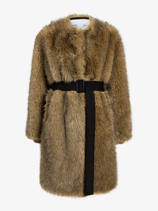 Khai Coat in Faux Fur sold by Proenza Schouler
