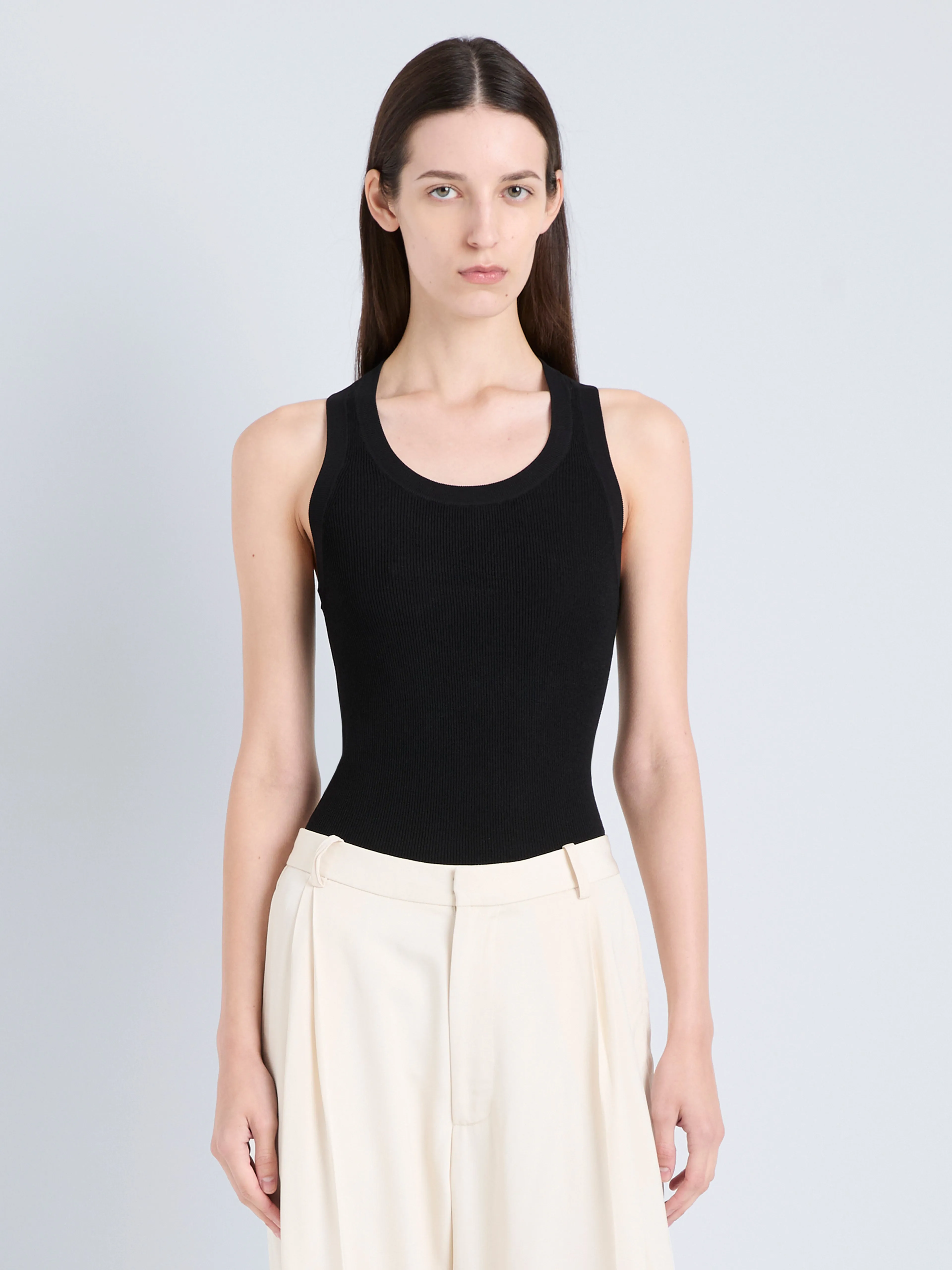 Roberts Tank in Matte Viscose Rib sold by Proenza Schouler product image thumbnail 2